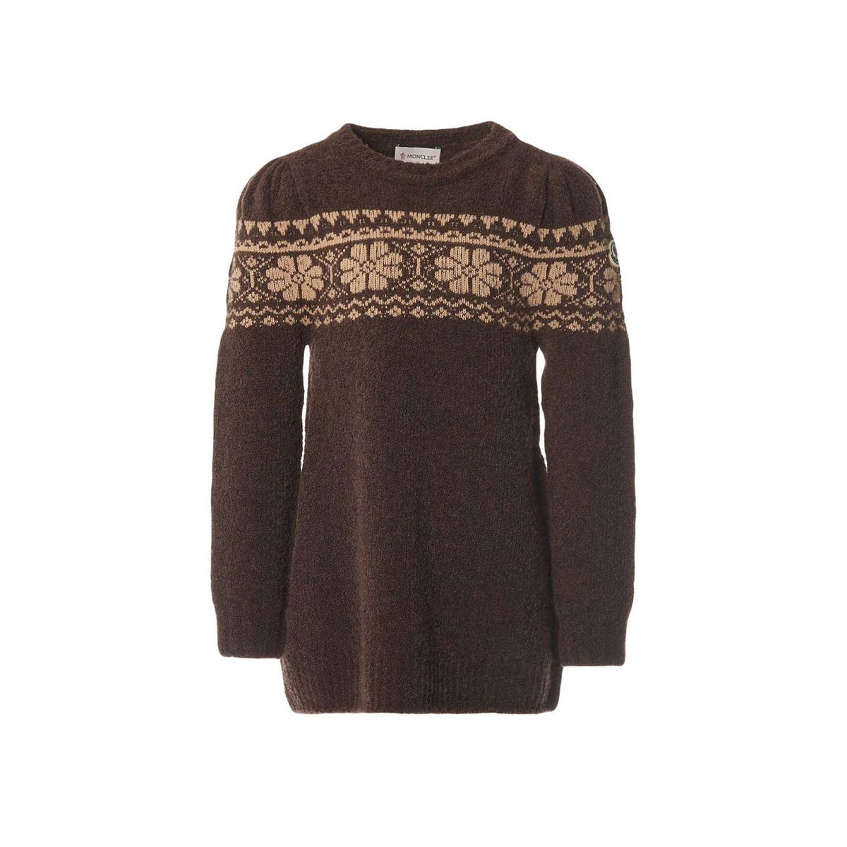 Robe jacquard en laine marron pour fille