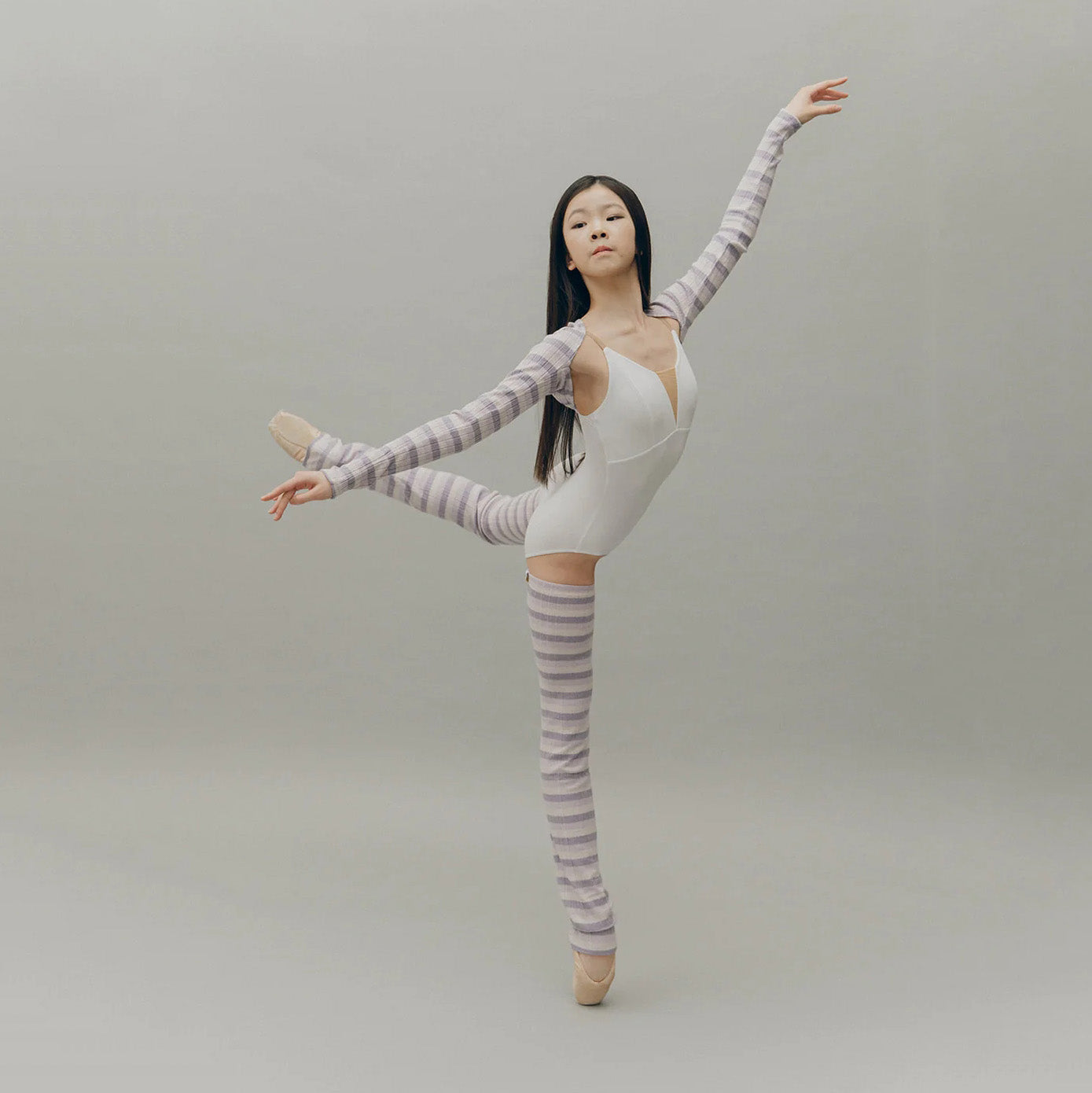 Boys & Girls Purple Stripes Ballet Warm Up Socks