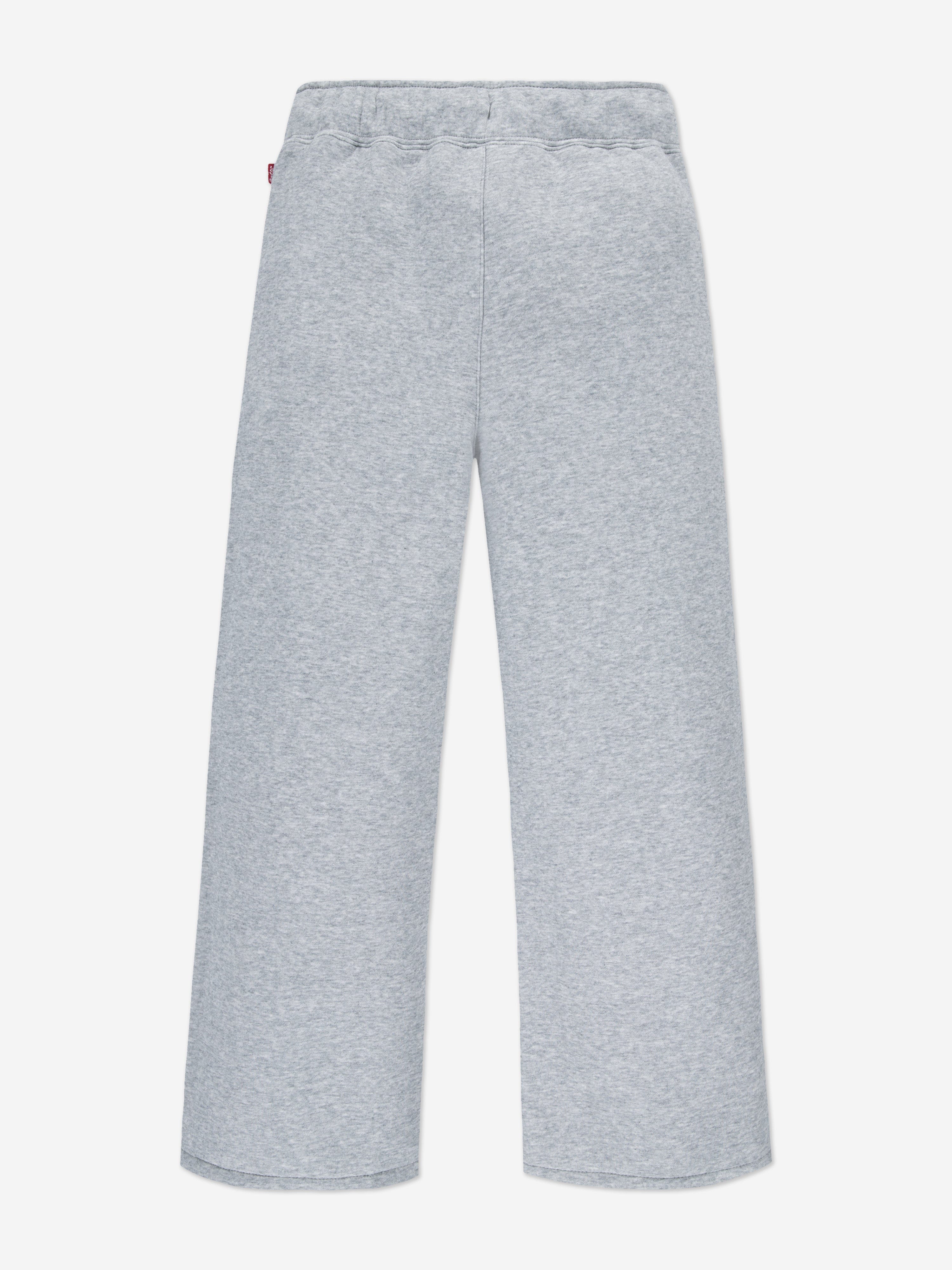 Girls Wide Leg Fleece Joggers in Grey