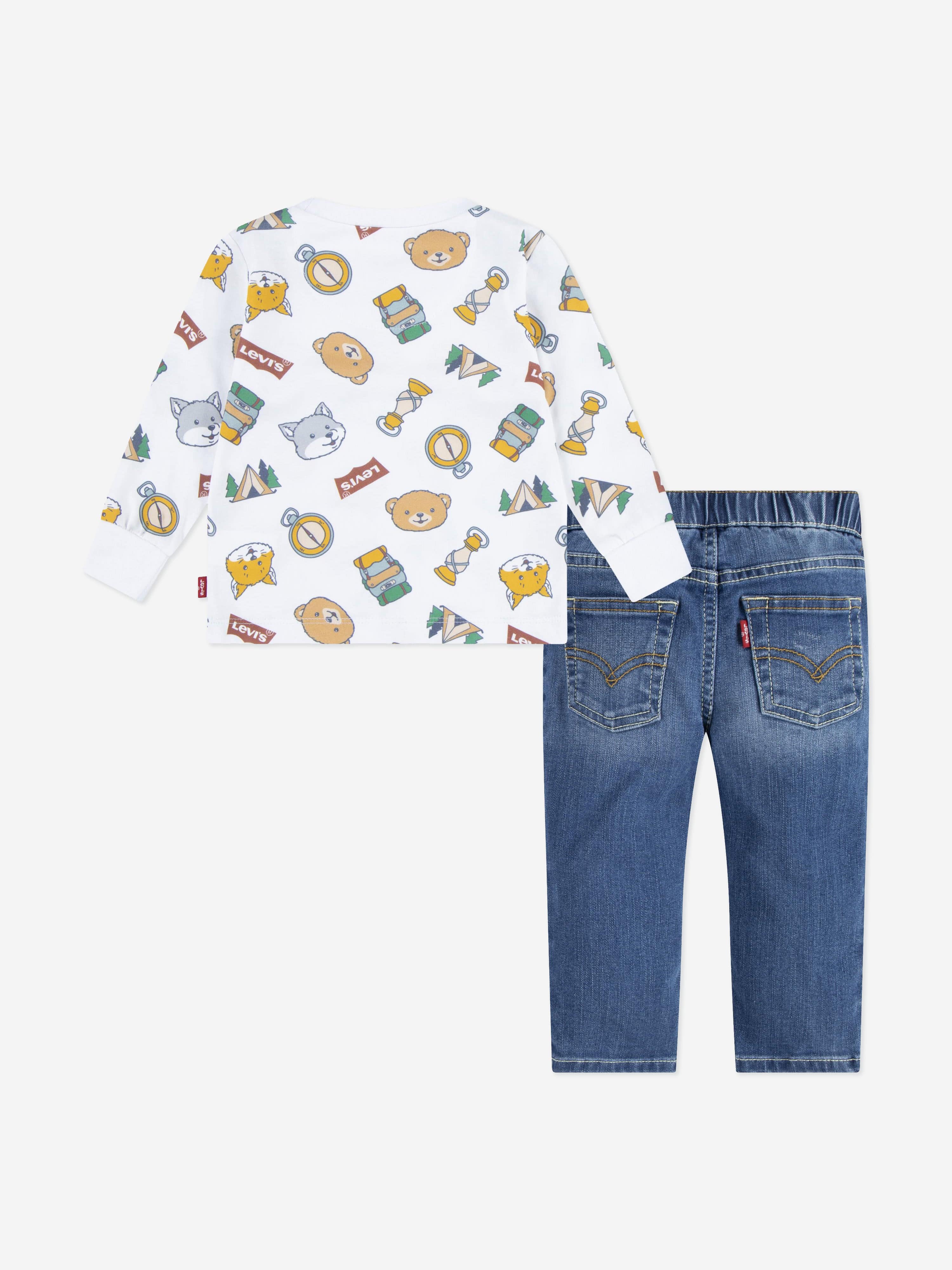 Levi's Baby Boys T-Shirt and Jeans Set in White