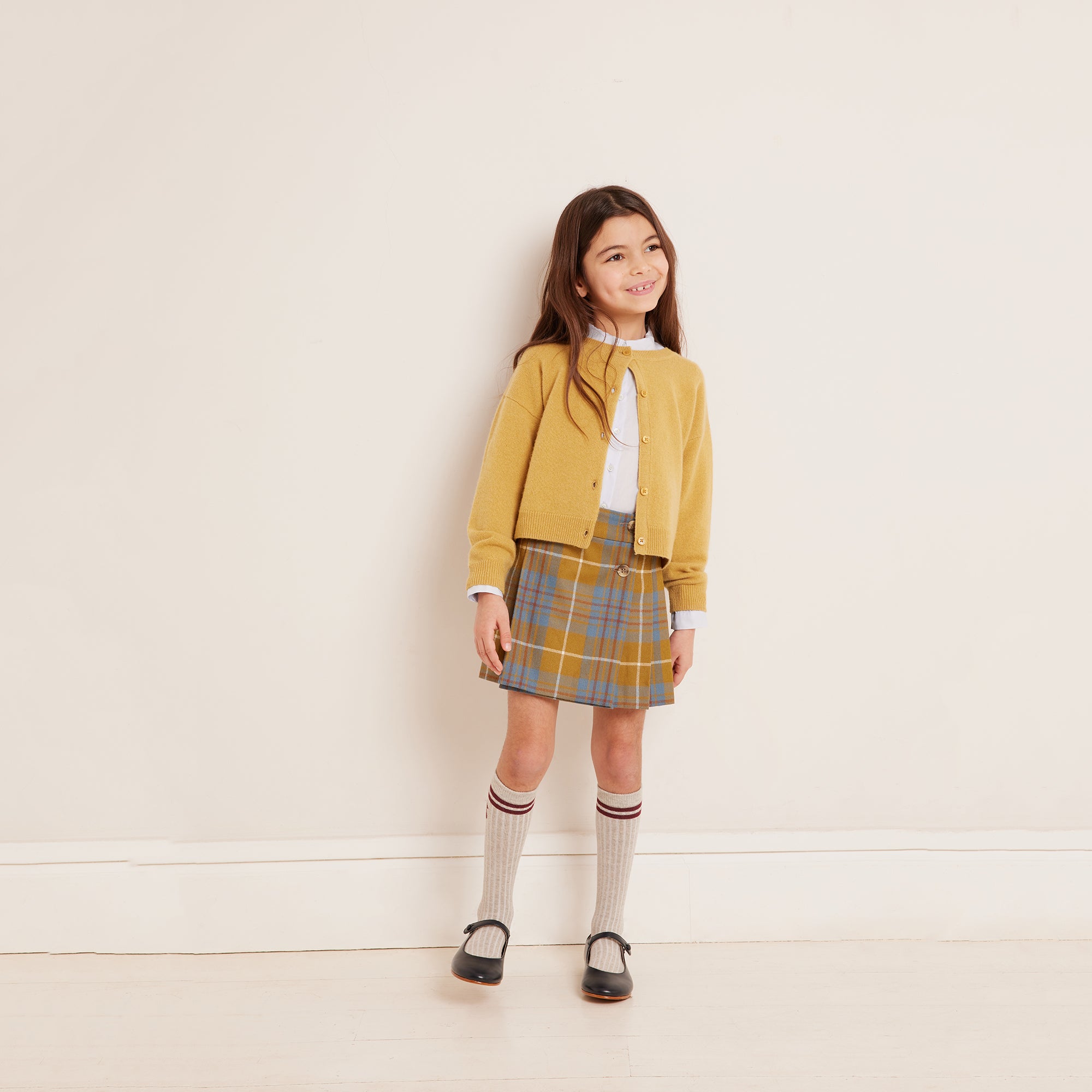 Girls Yellow Cashmere Cardigan
