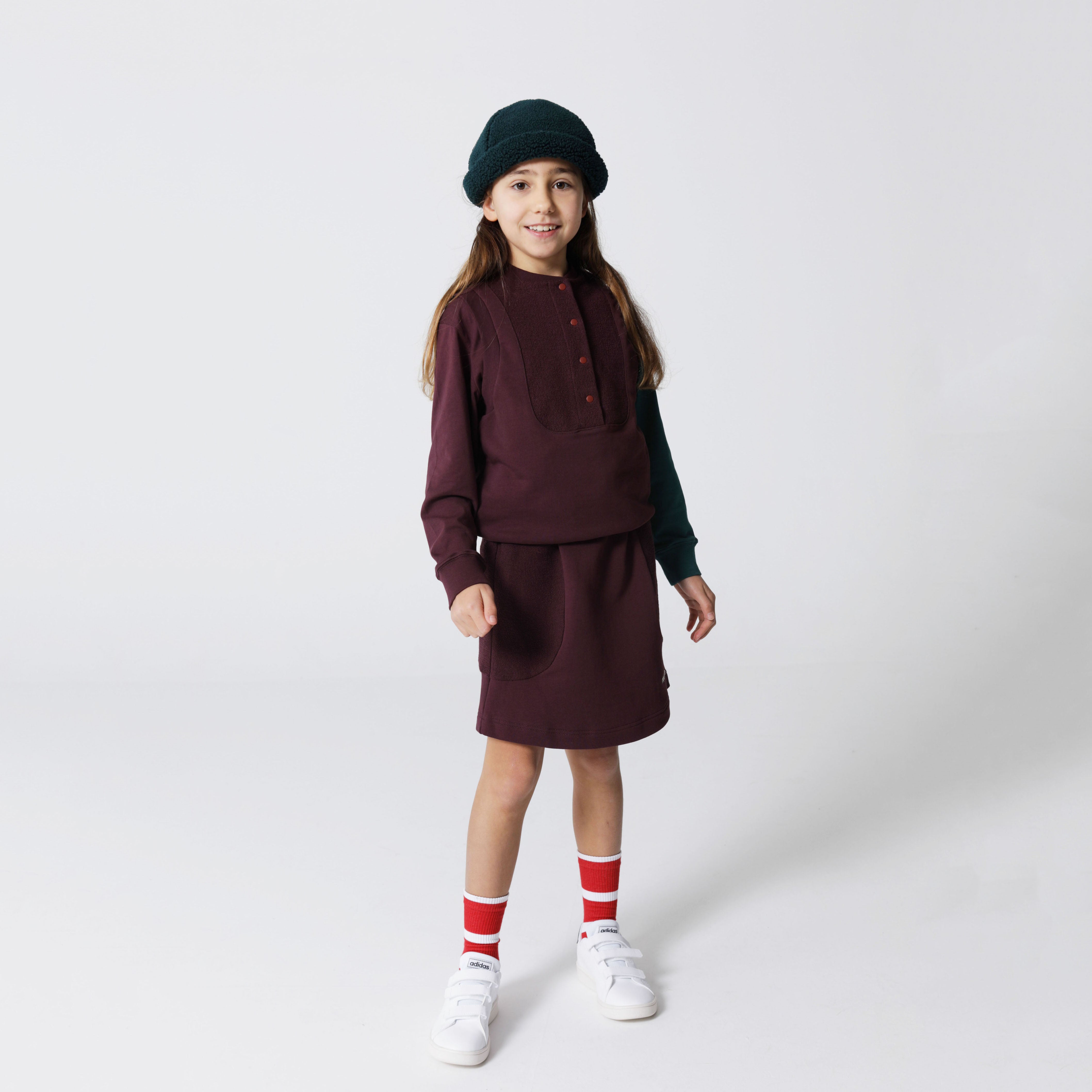 Girls Purple Logo Cotton Skirt