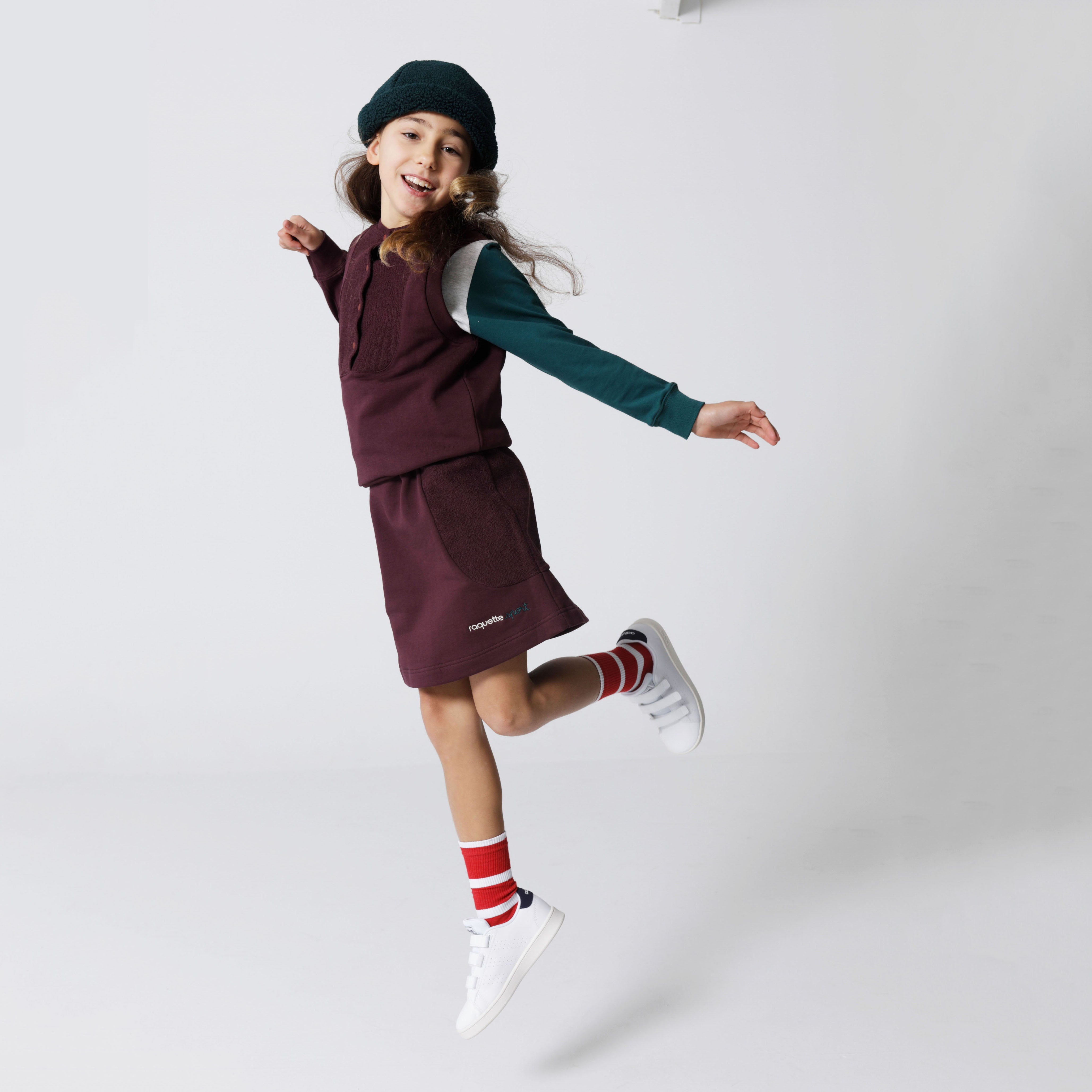 Girls Purple Logo Cotton Skirt