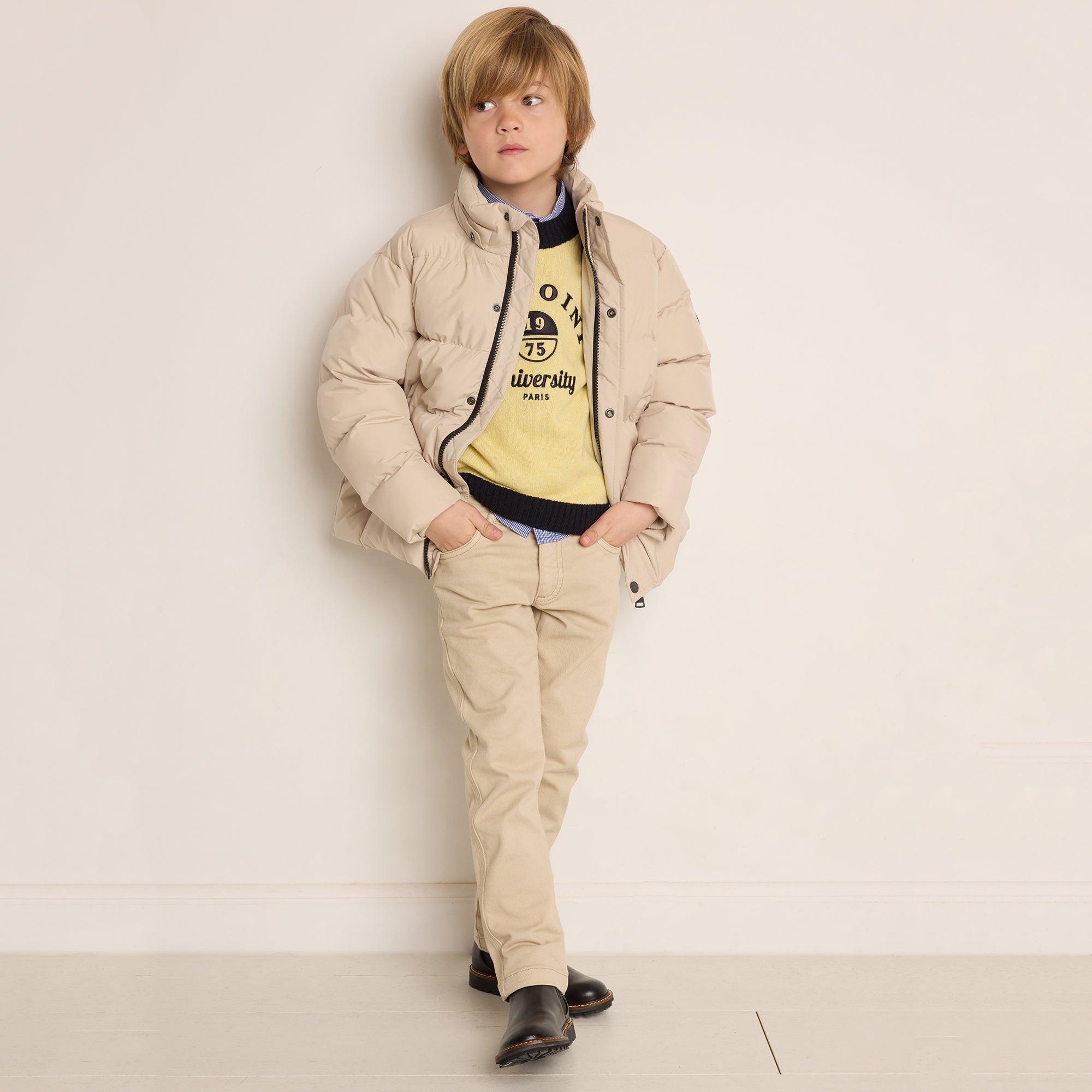 Boys White Padded Jacket