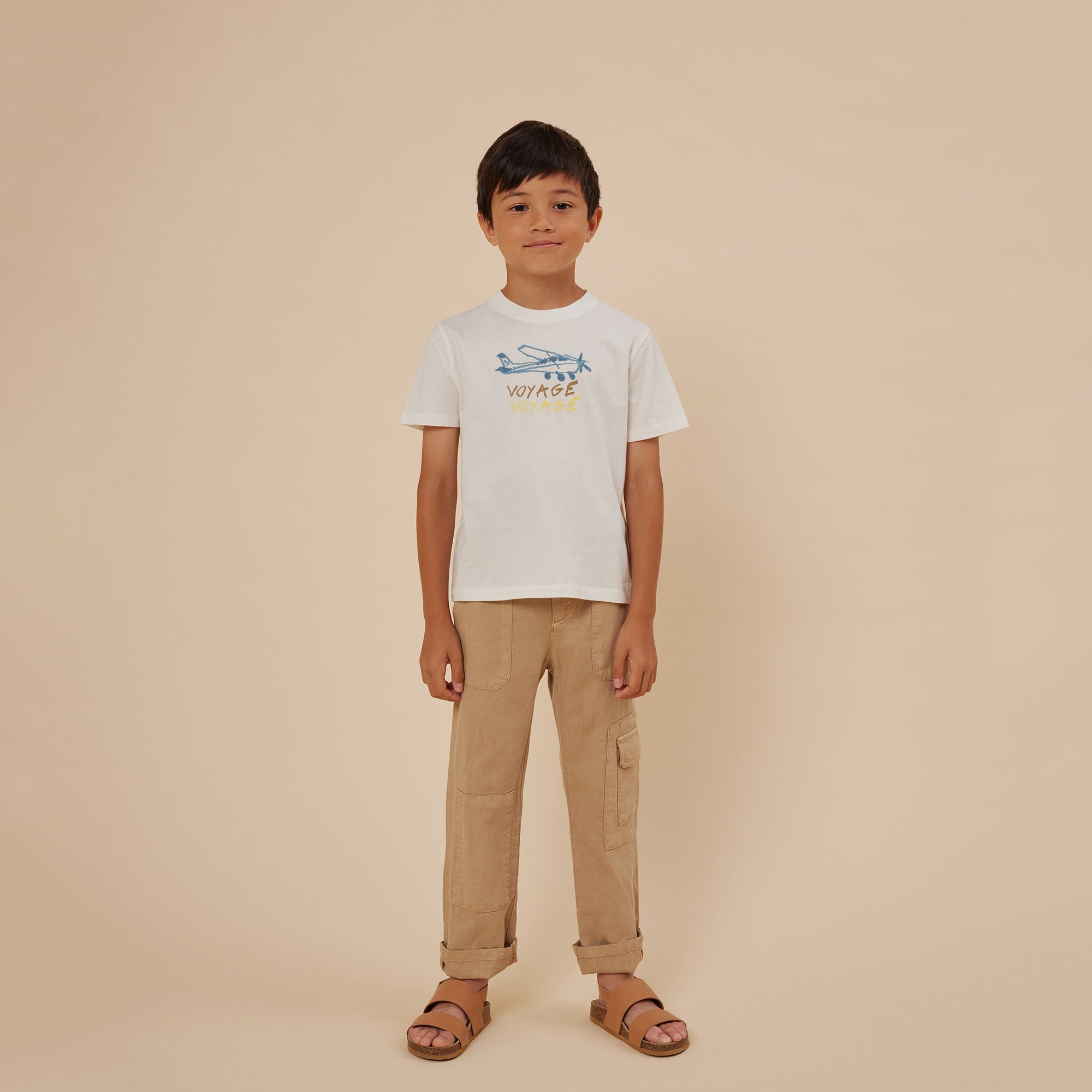 Boys White Cotton T-Shirt