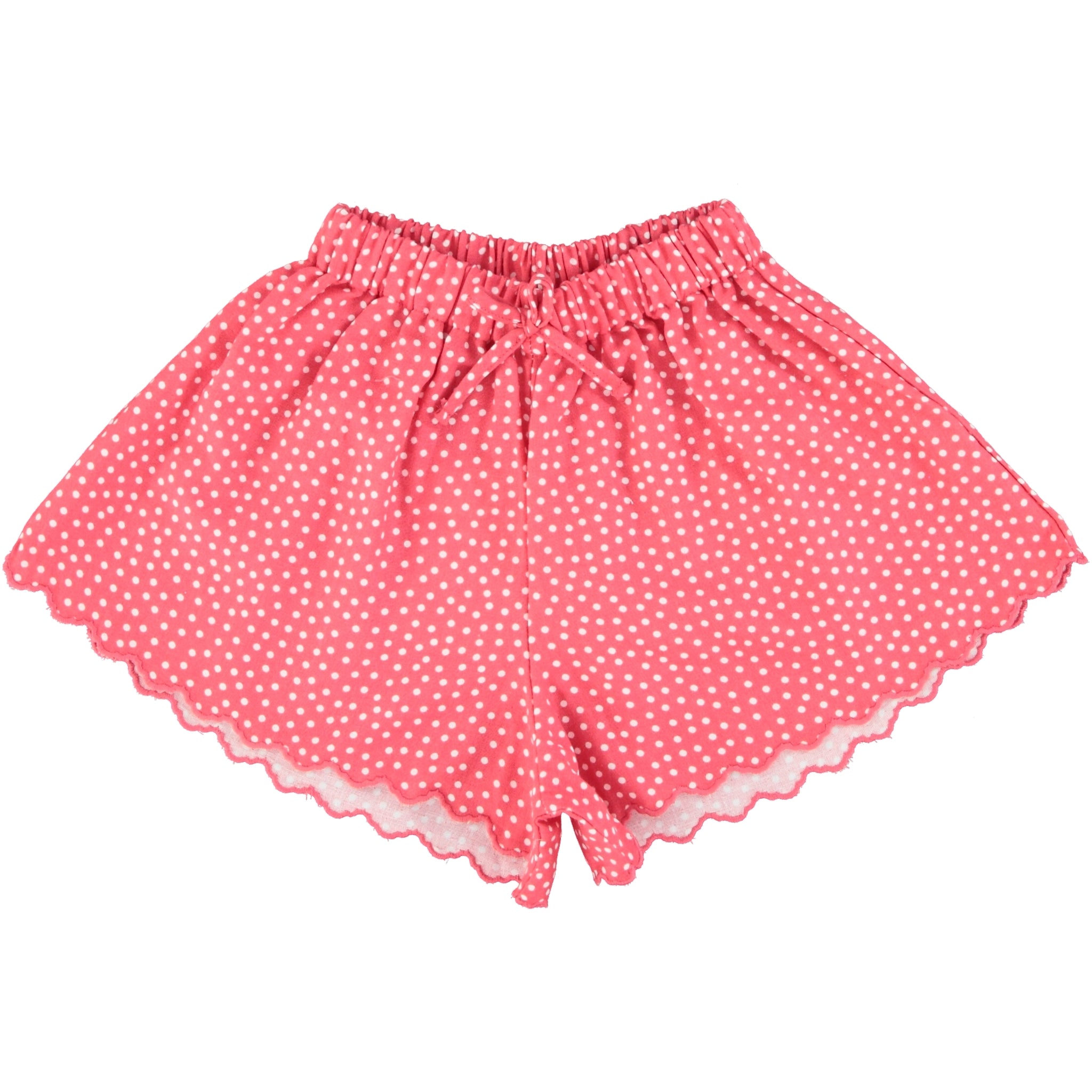 Girls Pink Dots Cotton Shorts