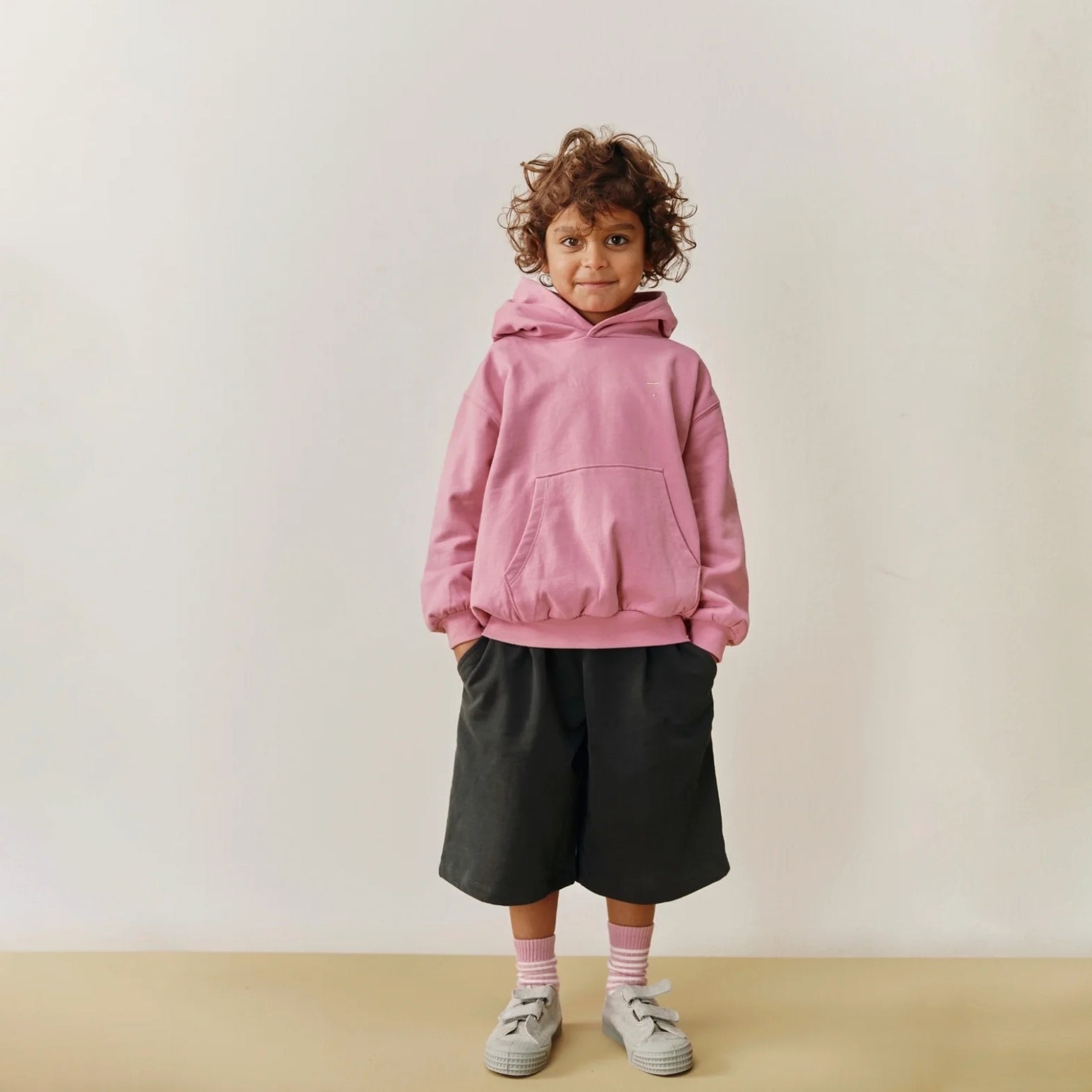 Boys & Girls Pink Hooded Cotton Sweatshirt