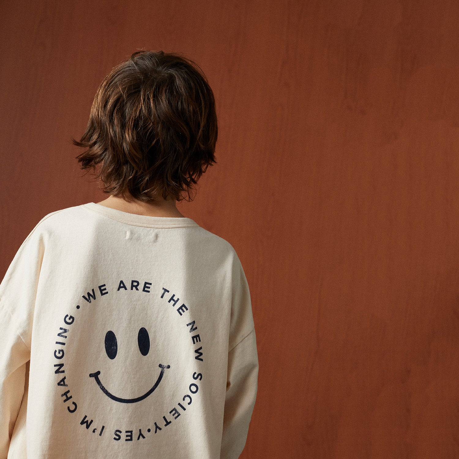 Boys & Girls Beige Cotton T-Shirt