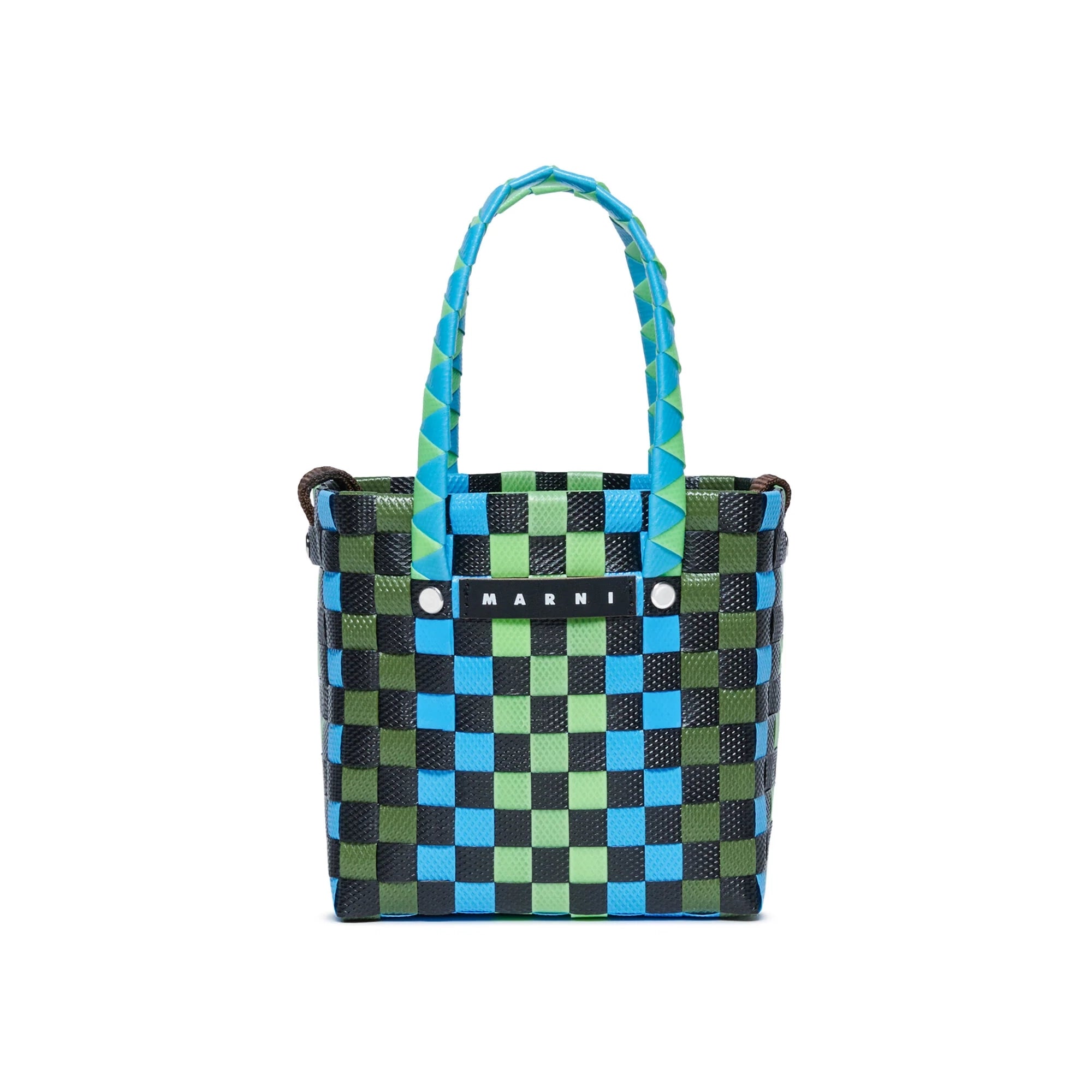 Girls Dark Green Woven Handbag