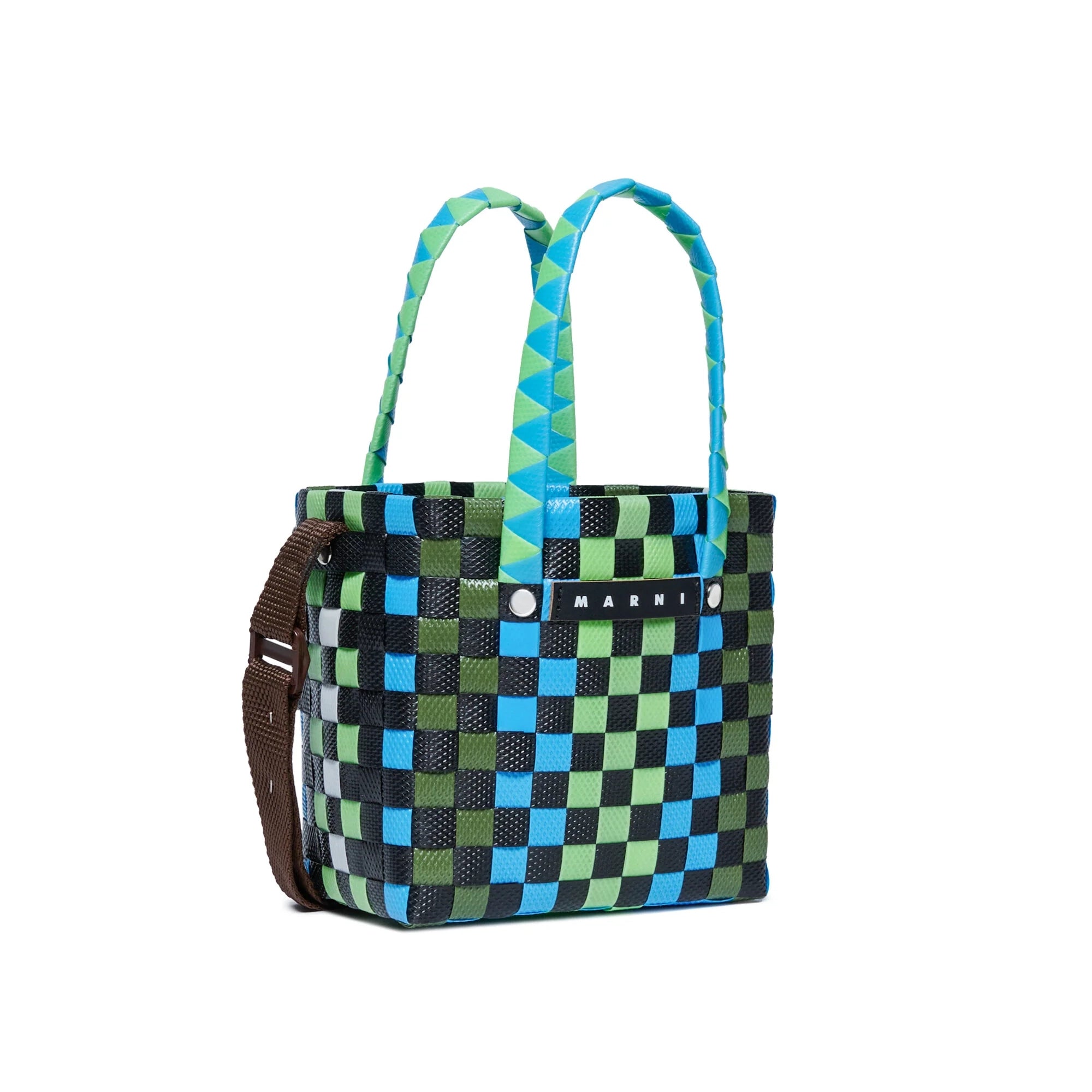 Girls Dark Green Woven Handbag