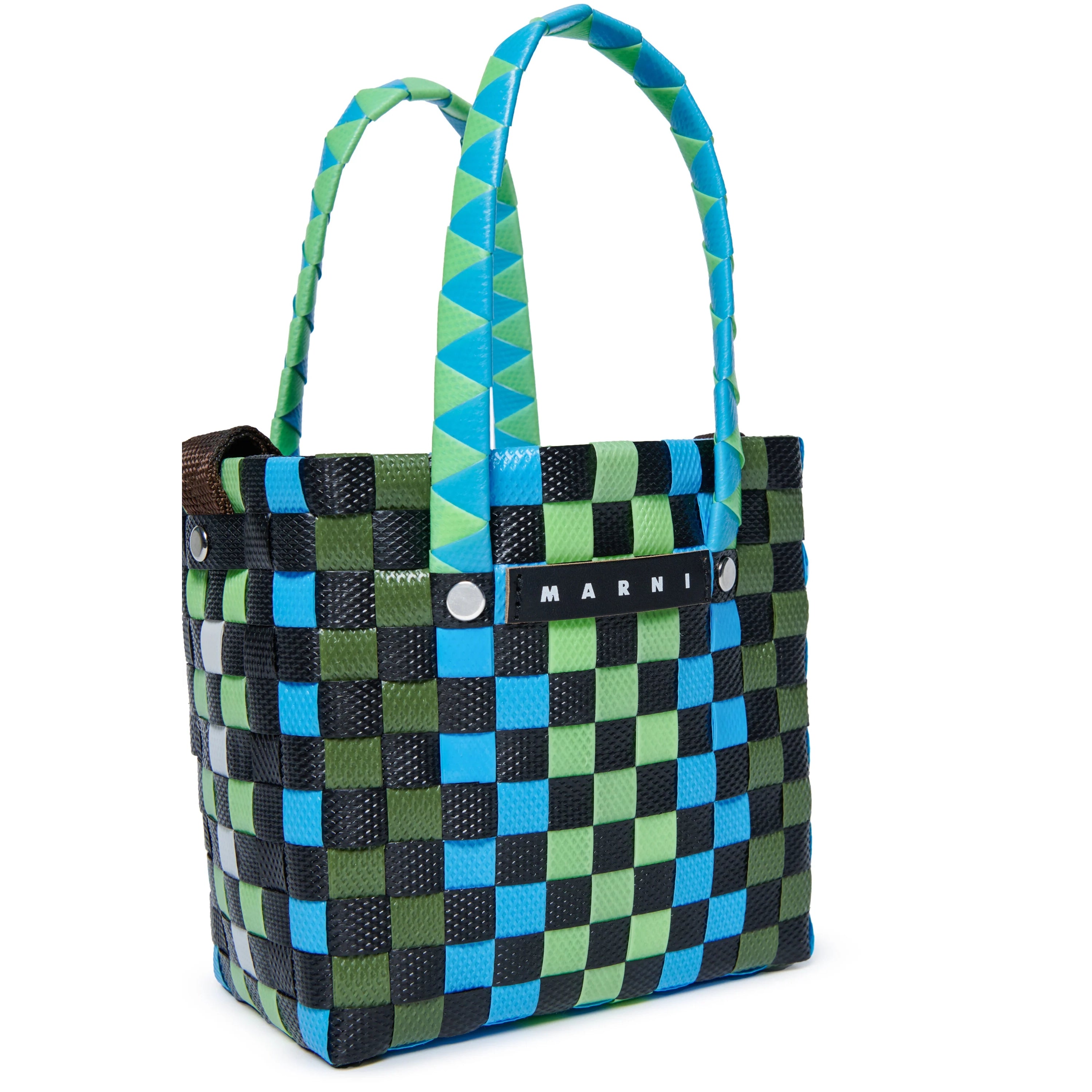 Girls Dark Green Woven Handbag