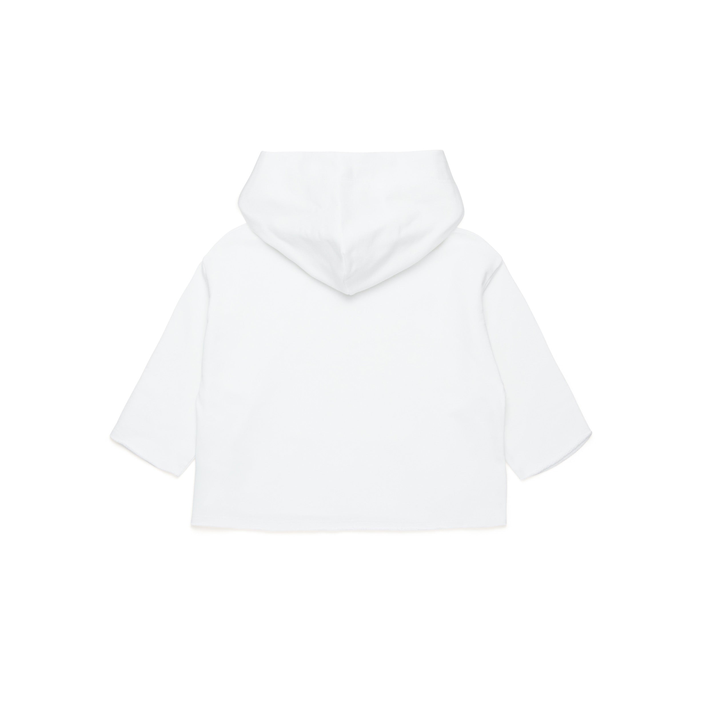 Boys & Girls White Hooded Cotton Sweatshirt