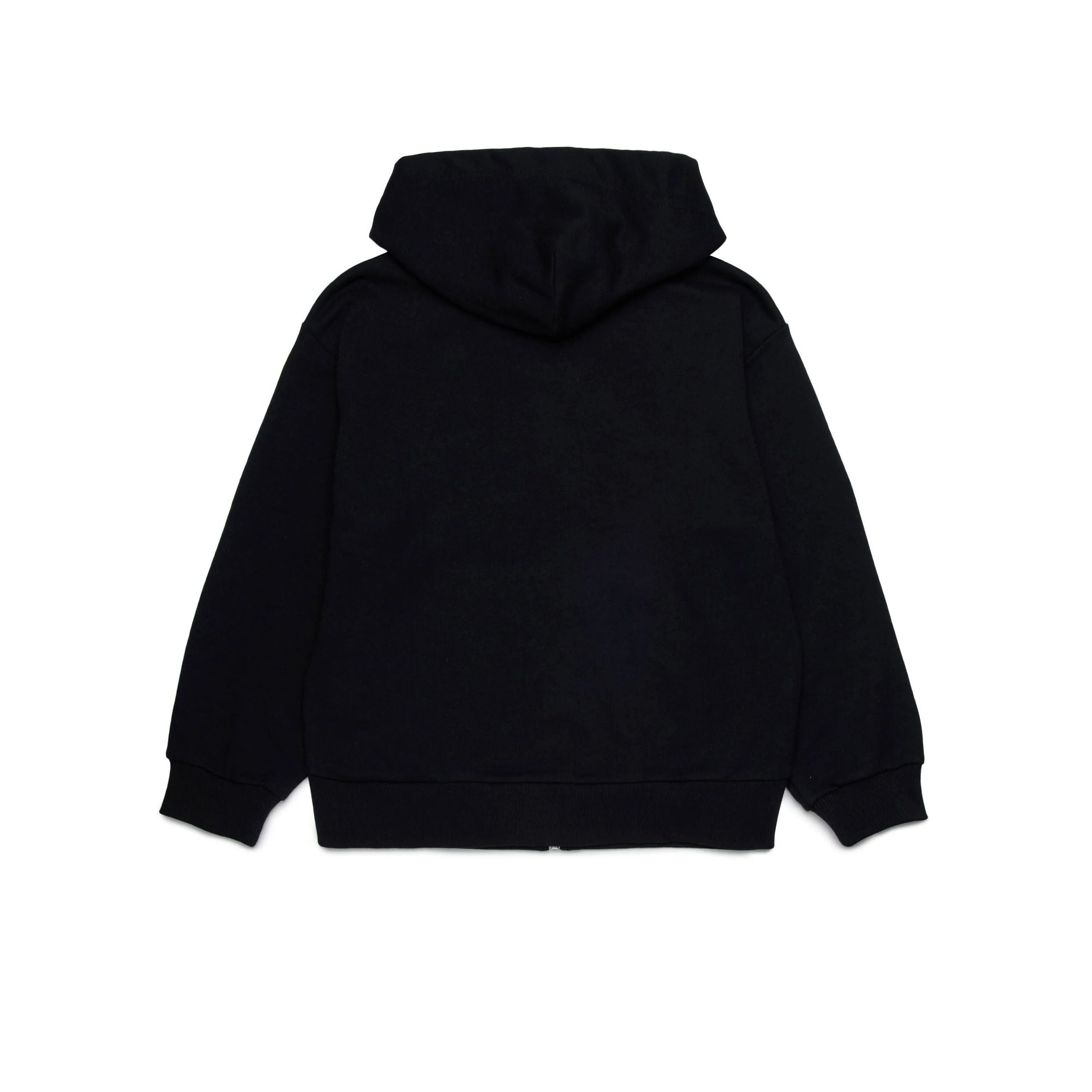 Boys & Girls Black Logo Cotton Zip-Up Top
