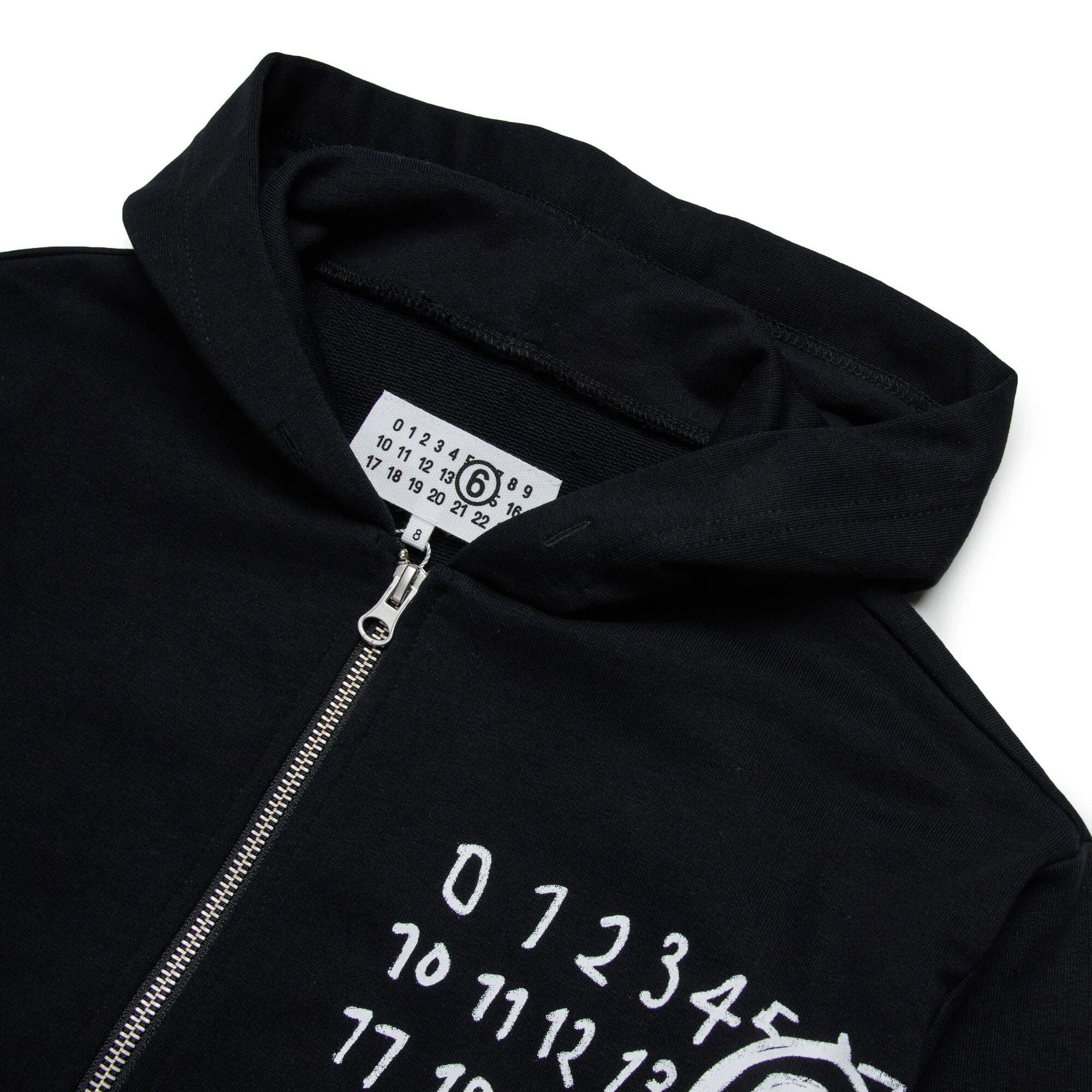 Boys & Girls Black Logo Cotton Zip-Up Top