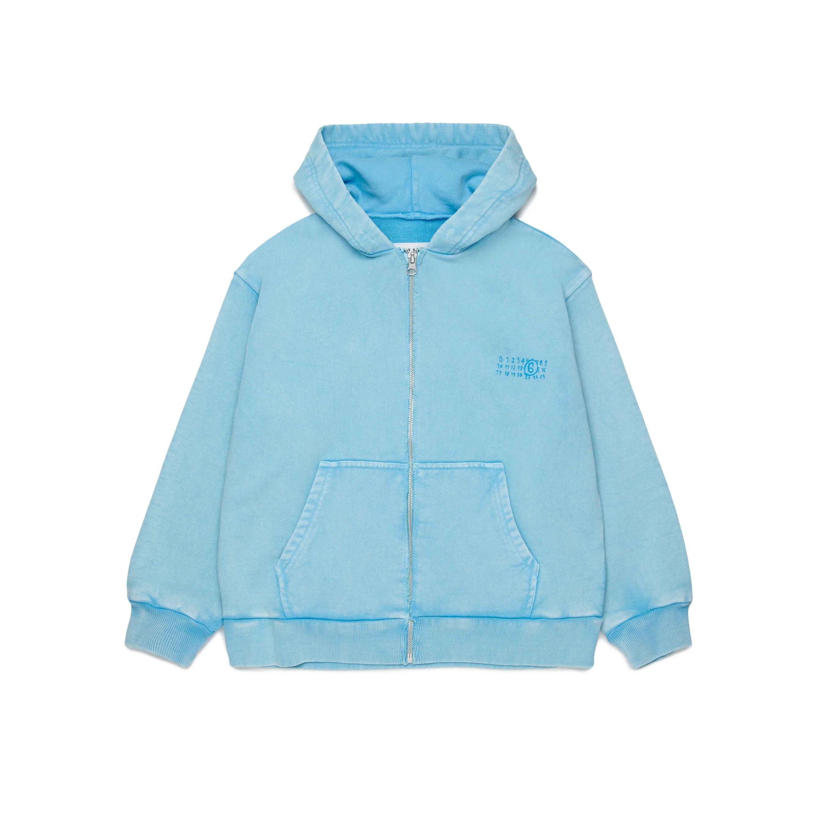 Boys & Girls Light Blue Cotton Zip-Up Top