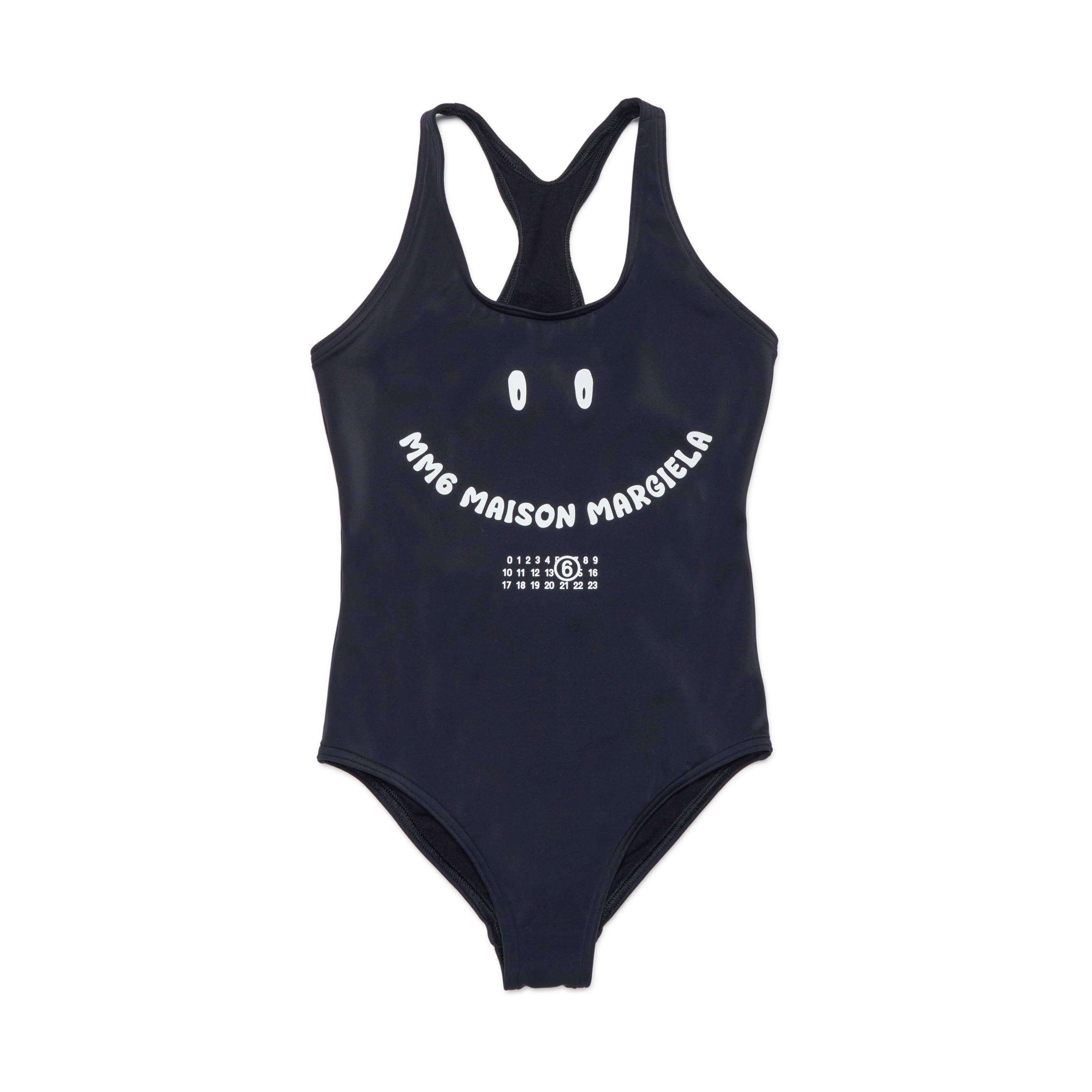 Girls Black Logo Swimsuit