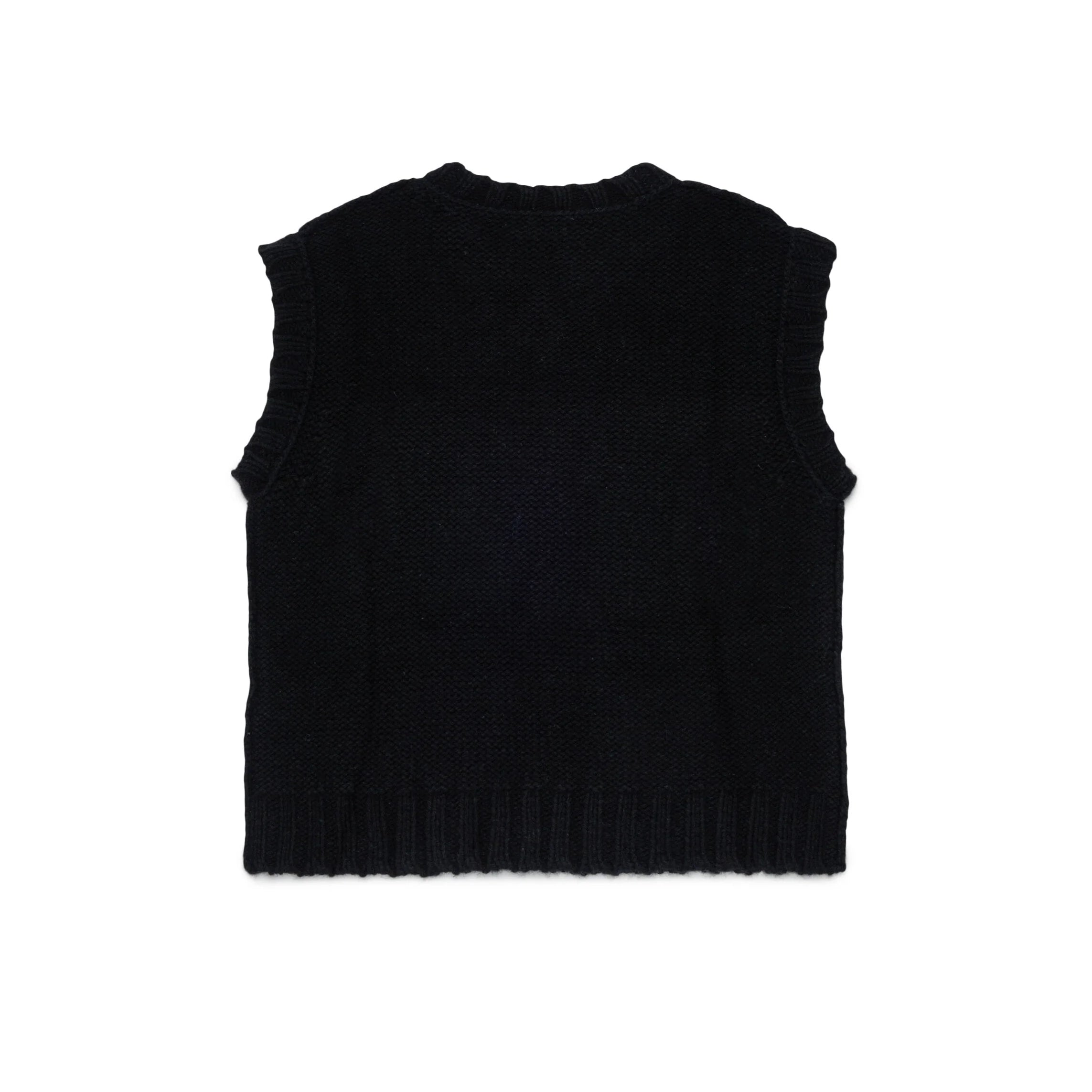 Boys & Girls Black Logo Wool Vest