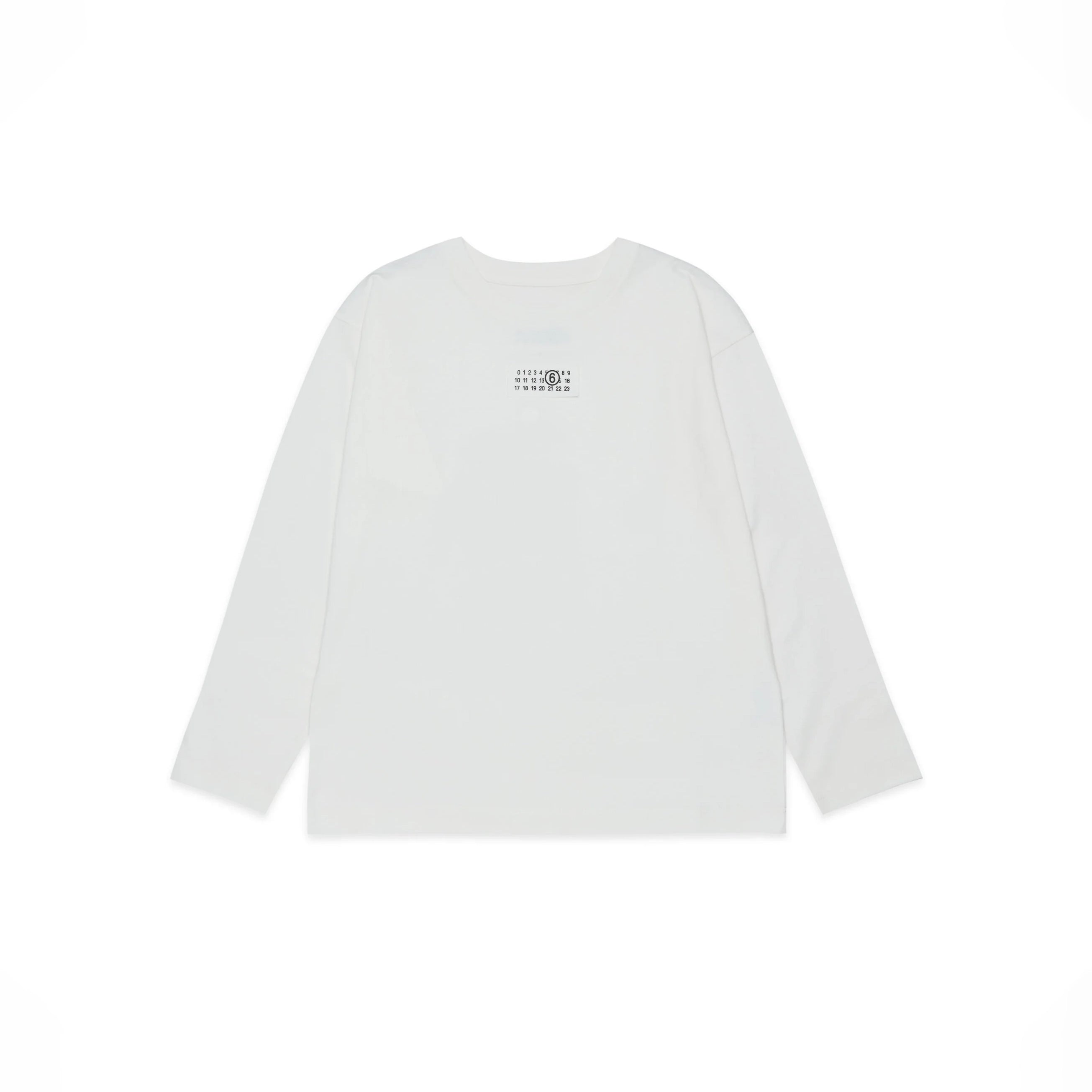 Boys & Girls White Logo Cotton Long Sleeves T-Shirt