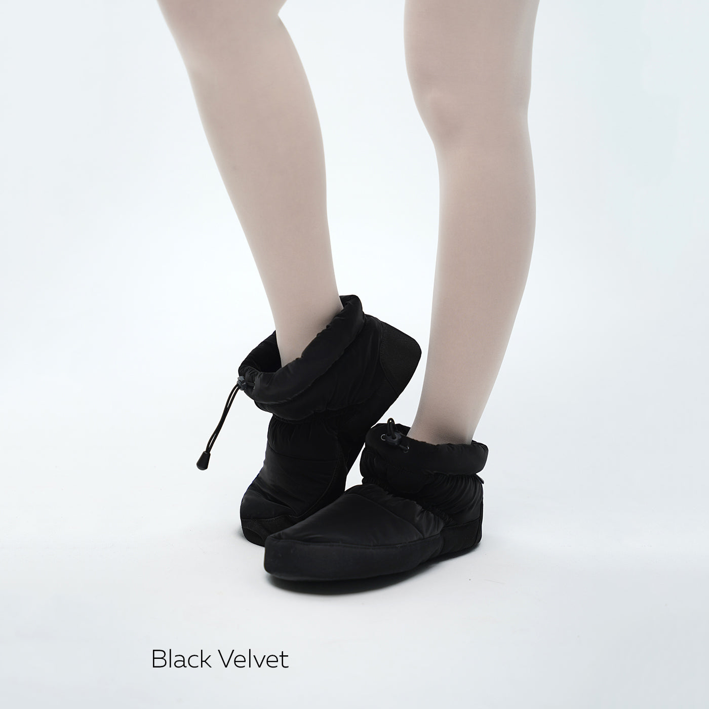 Girls Black Velvet Ballet Warmer Boots