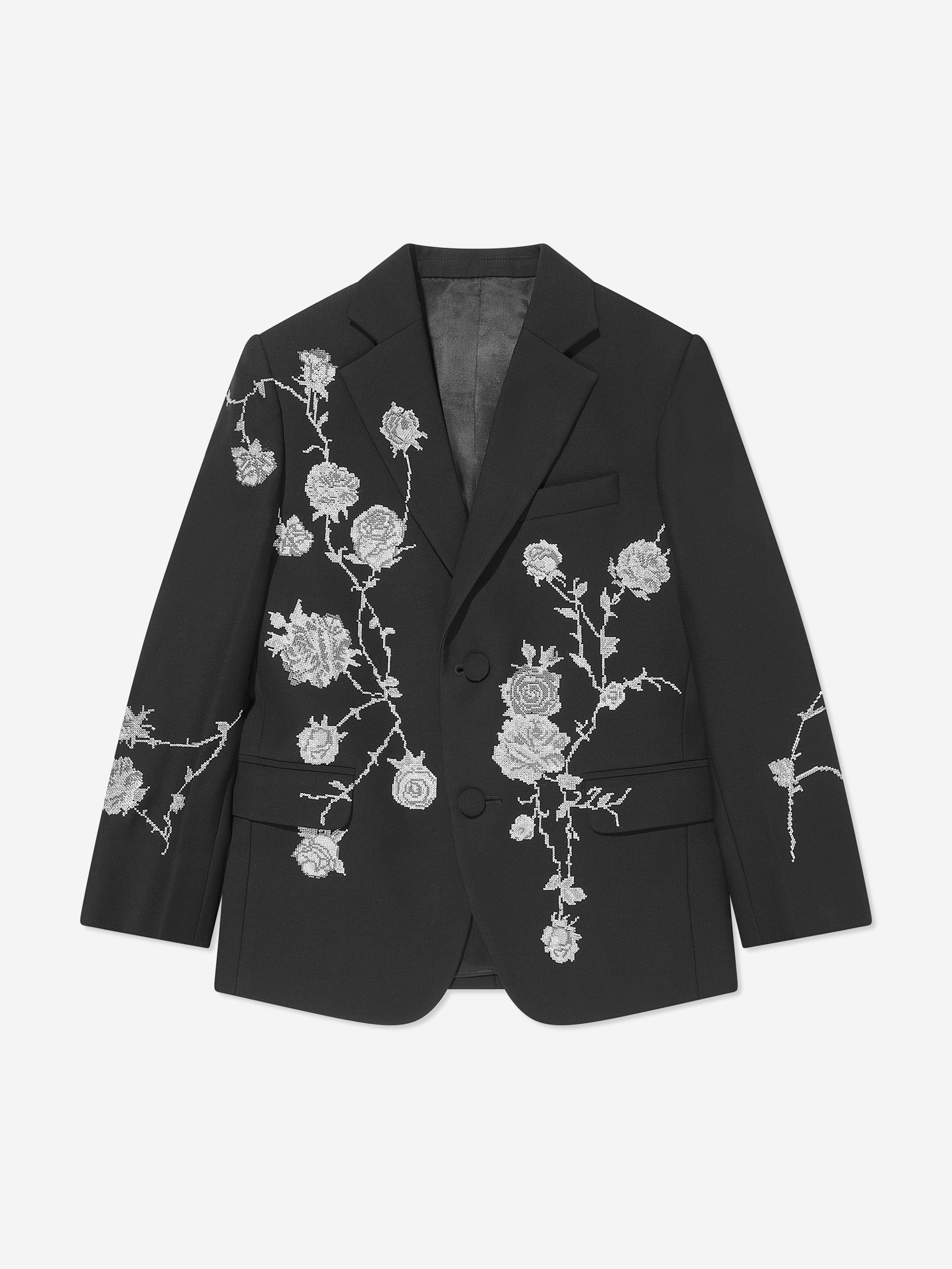 Boys Floral Lucien Blazer in Black