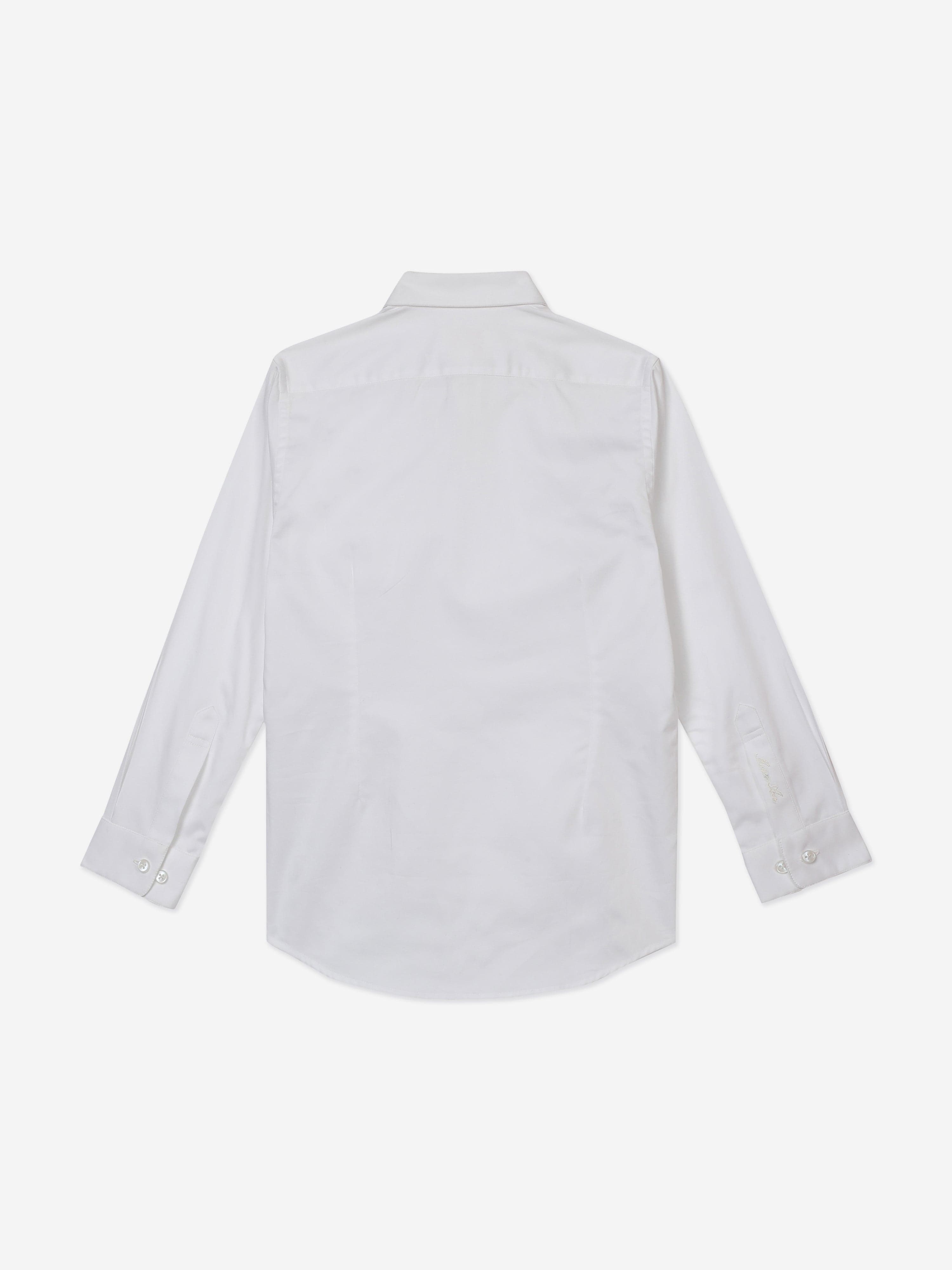 Boys Embroidered Tristan Shirt in White