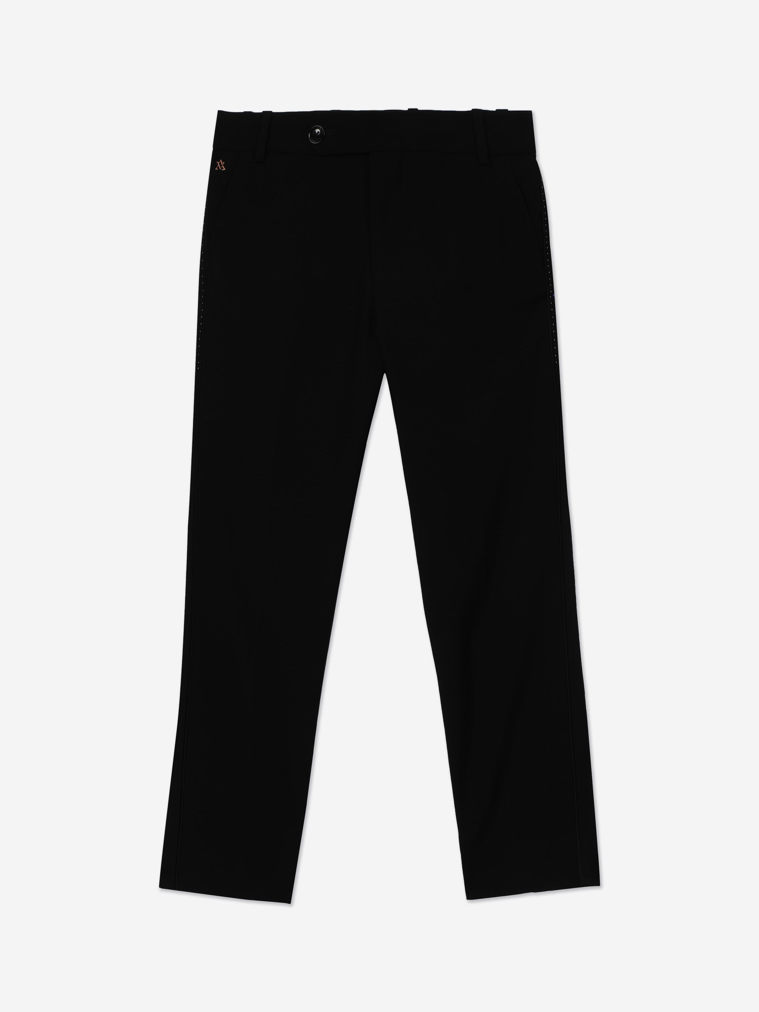 Boys Wool Blend Tristan Trousers in Black