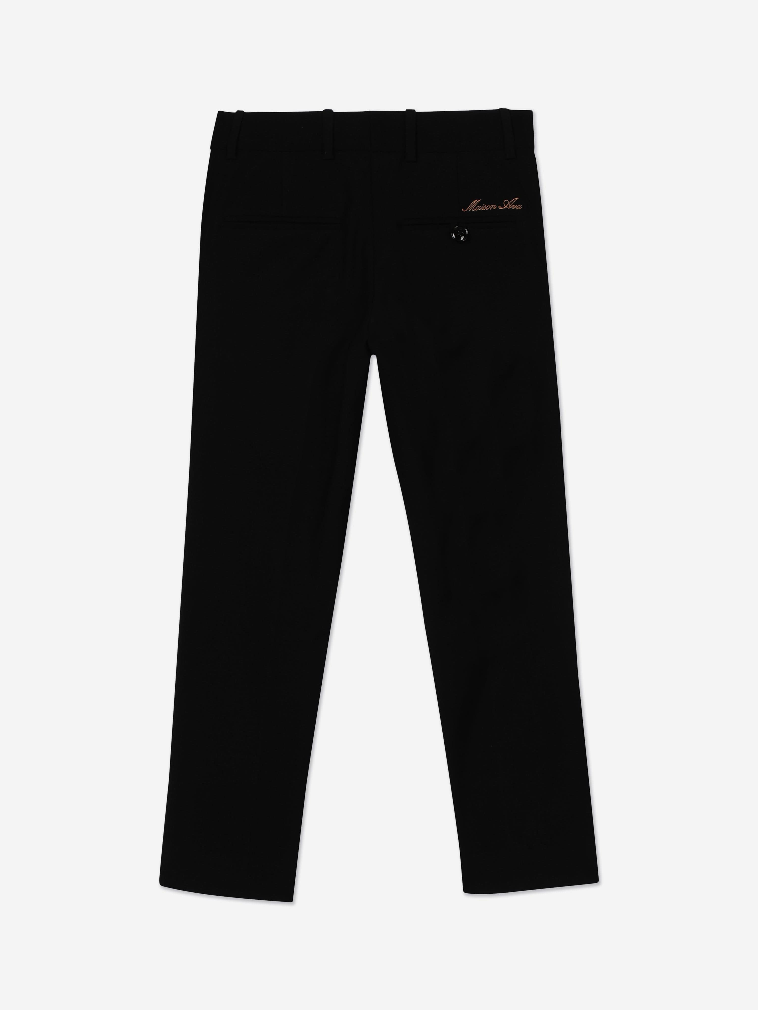 Boys Wool Blend Tristan Trousers in Black