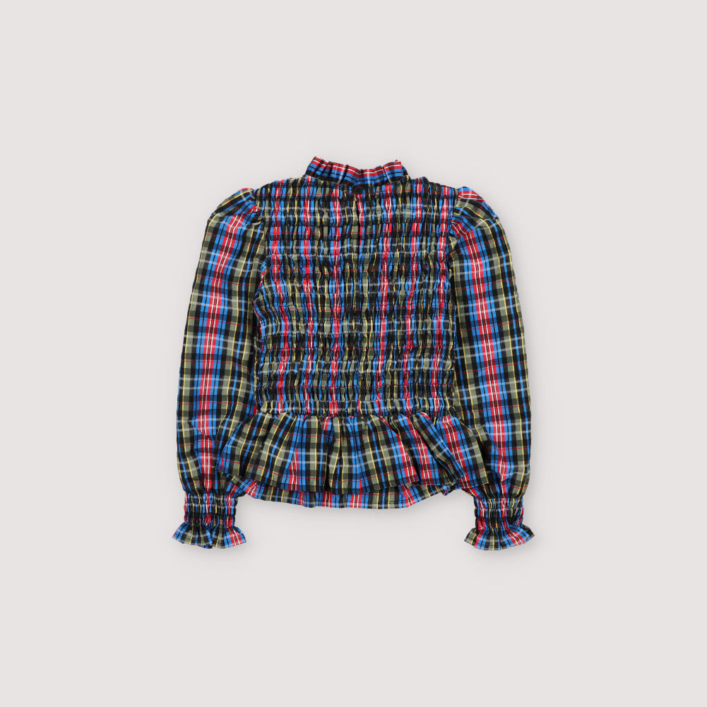 Girls Multicolor Check Top