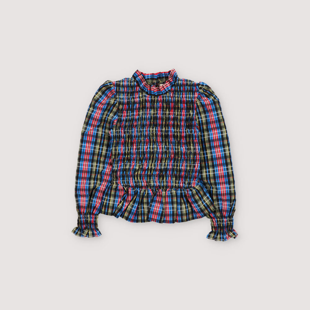 Girls Multicolor Check Top