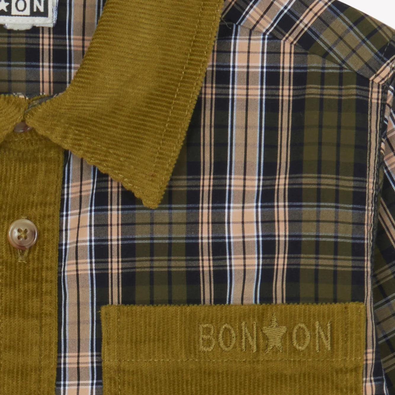 Boys Khaki Check Cotton Shirt