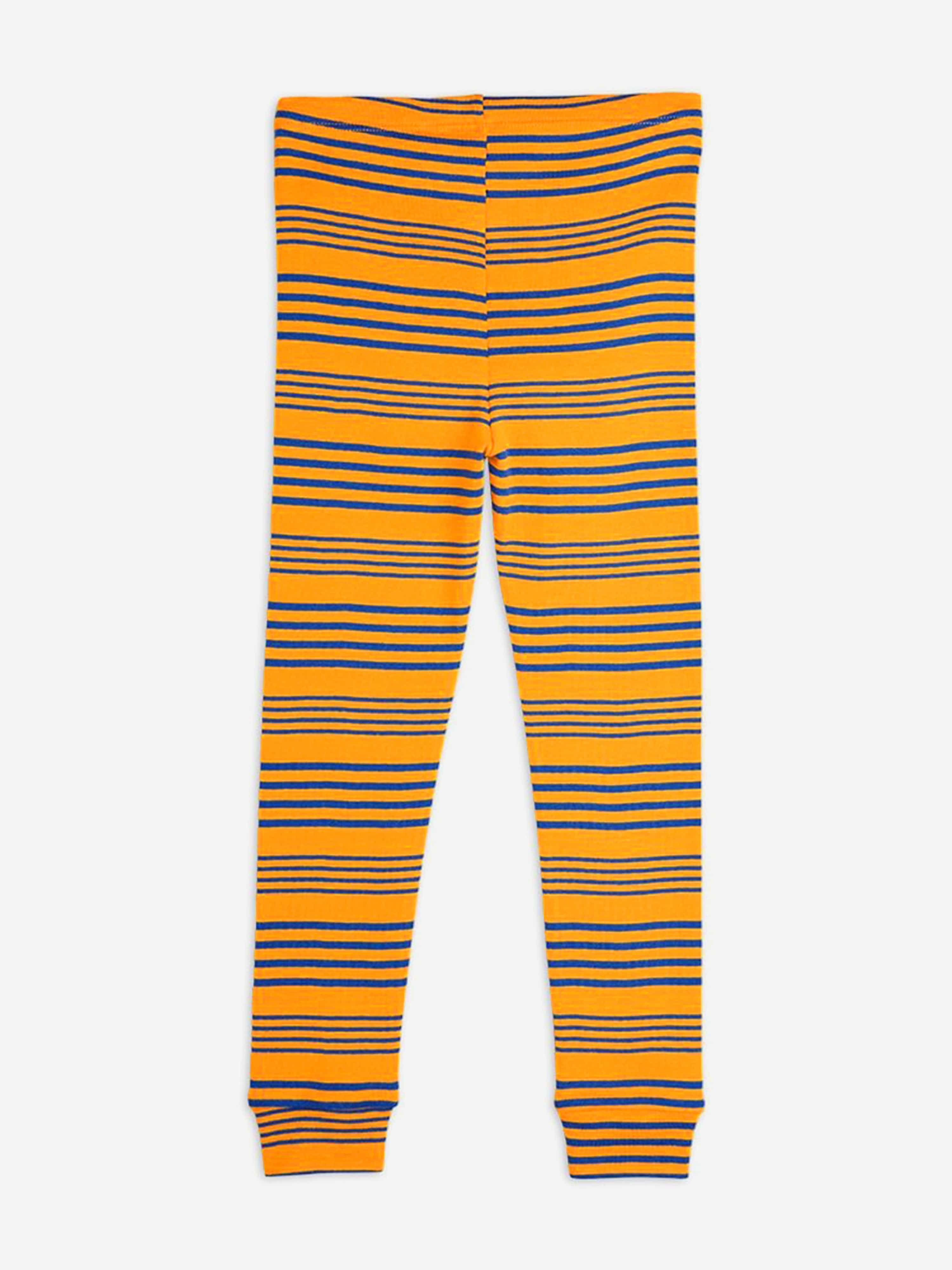 Kids Striped Leggings in Orange