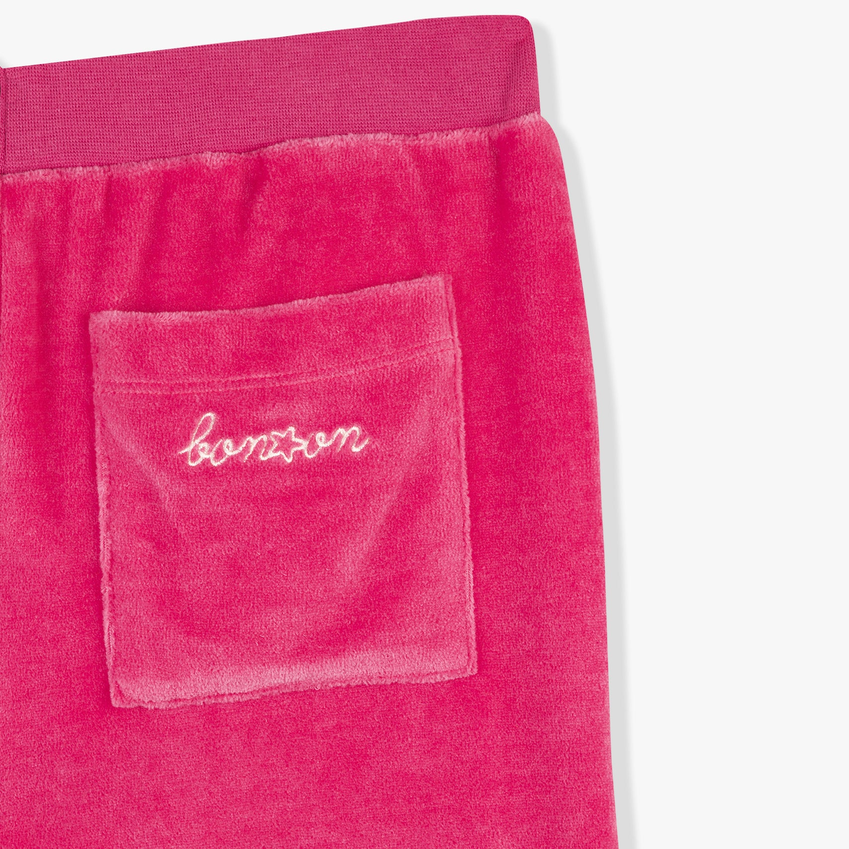 Girls Fuchsia Velvet Trousers