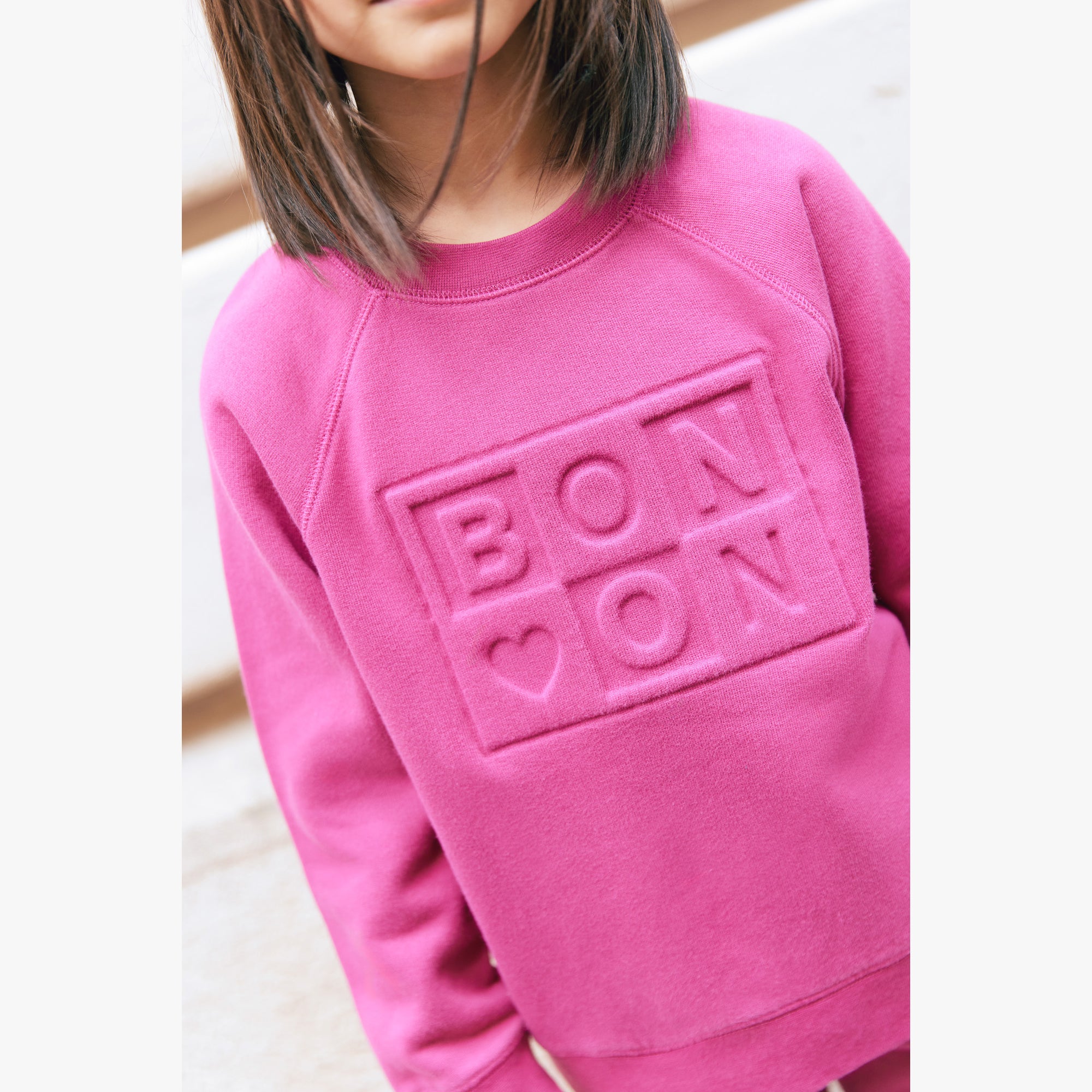 Boys & Girls Purple Logo Cotton Sweatshirt