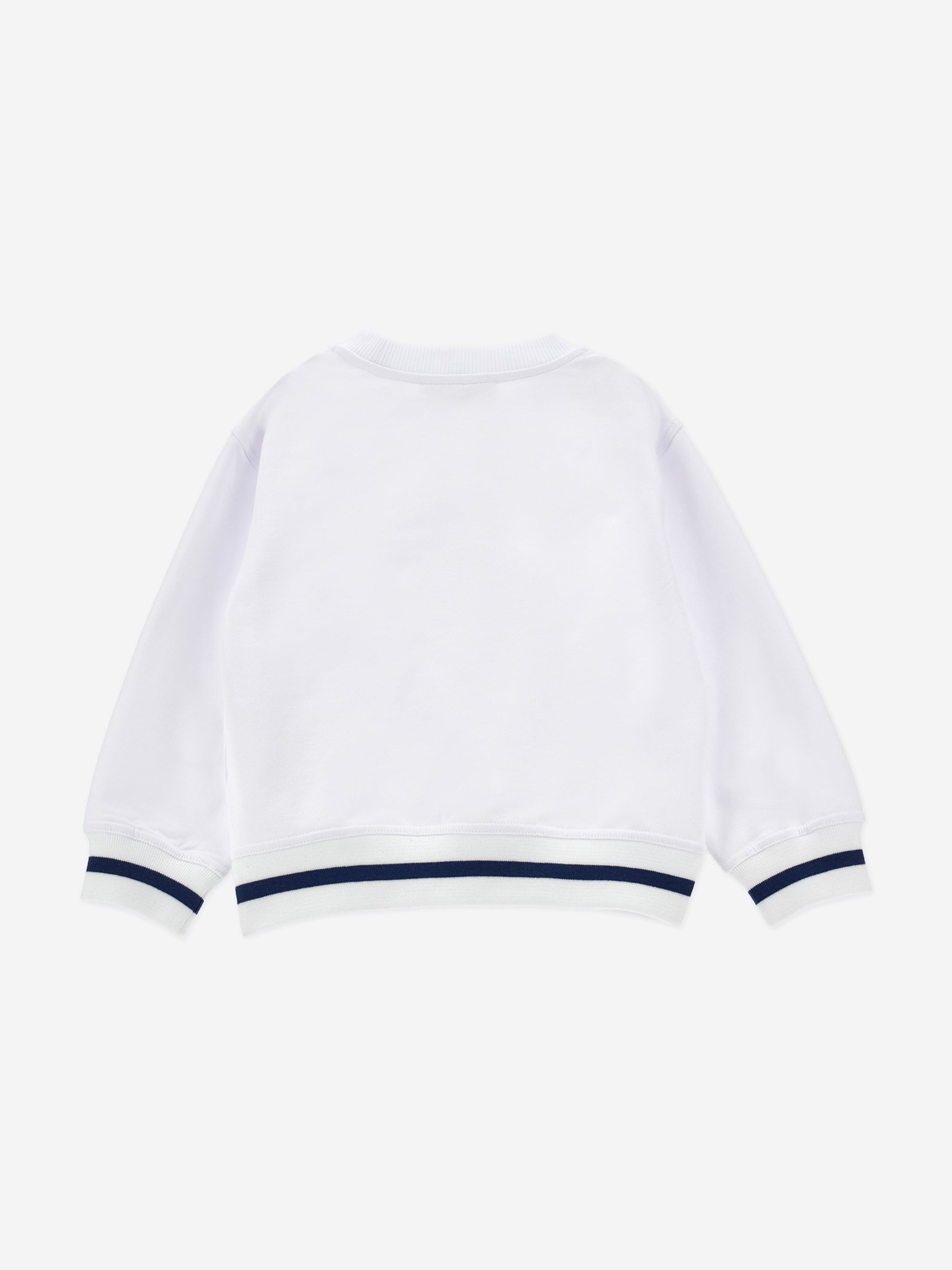 Girls Baseball Bunny Sweatshirt in White