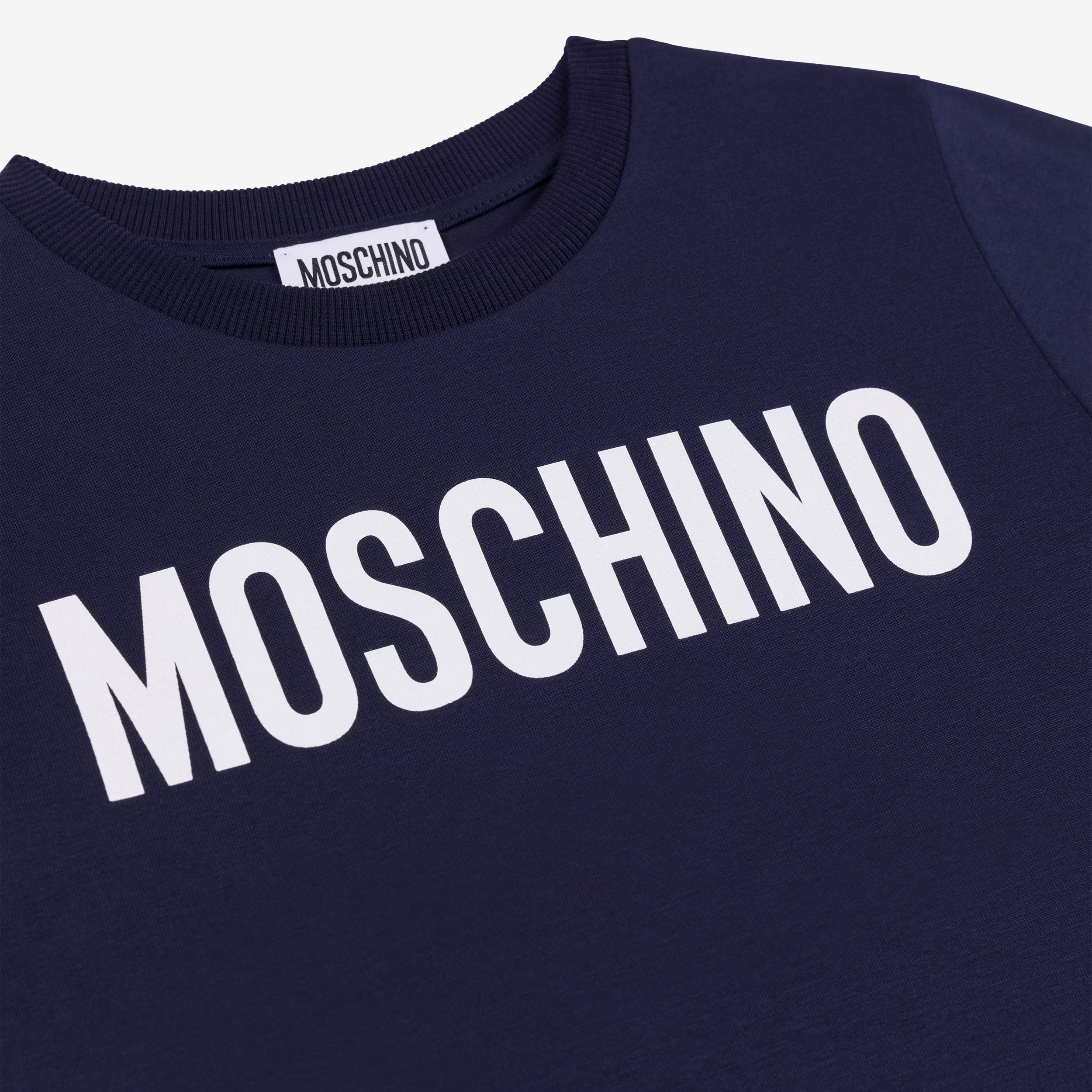Boys & Girls Navy Logo Cotton T-Shirt