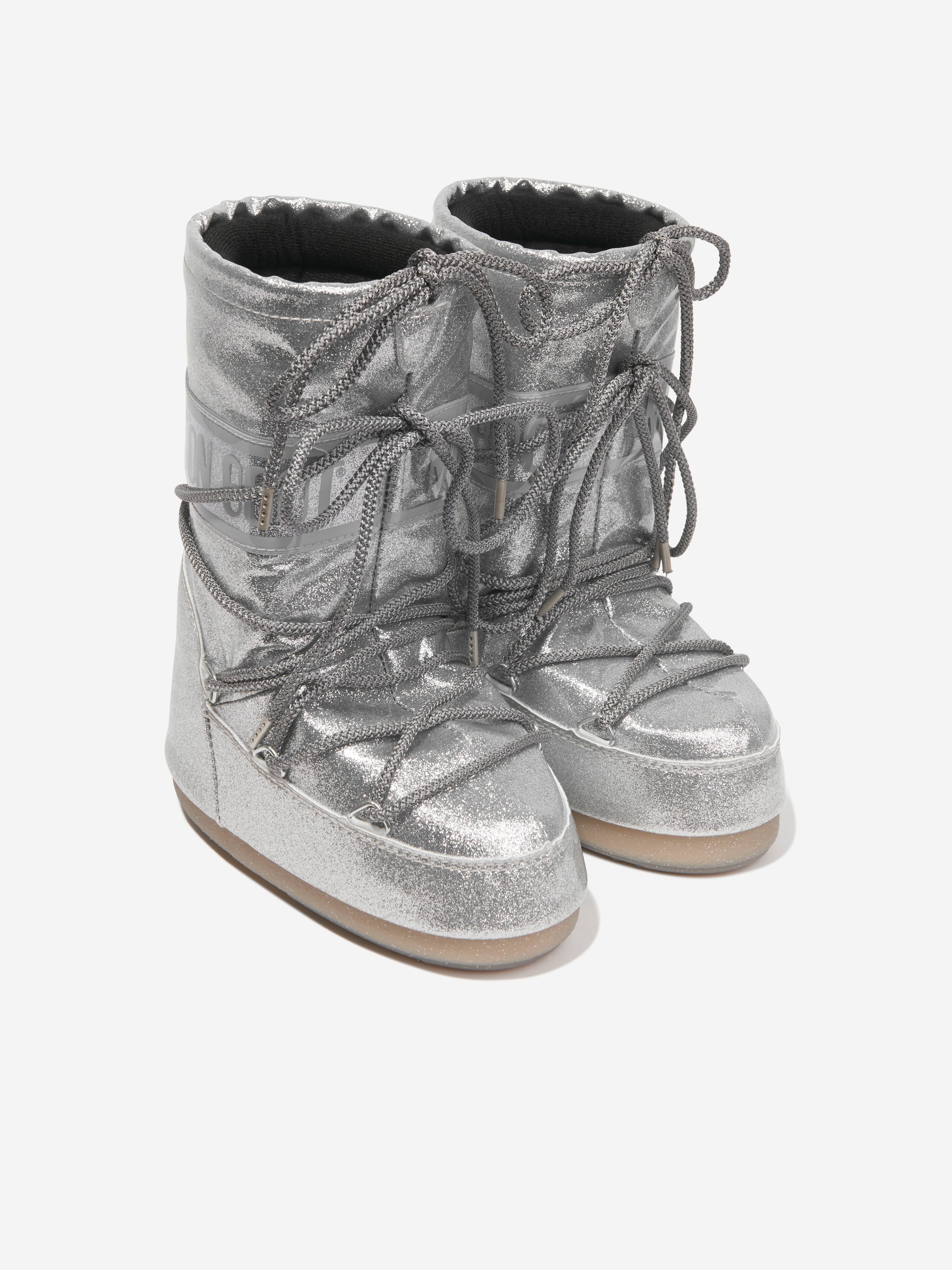Kids Icon Glitter Snow Boots in Silver