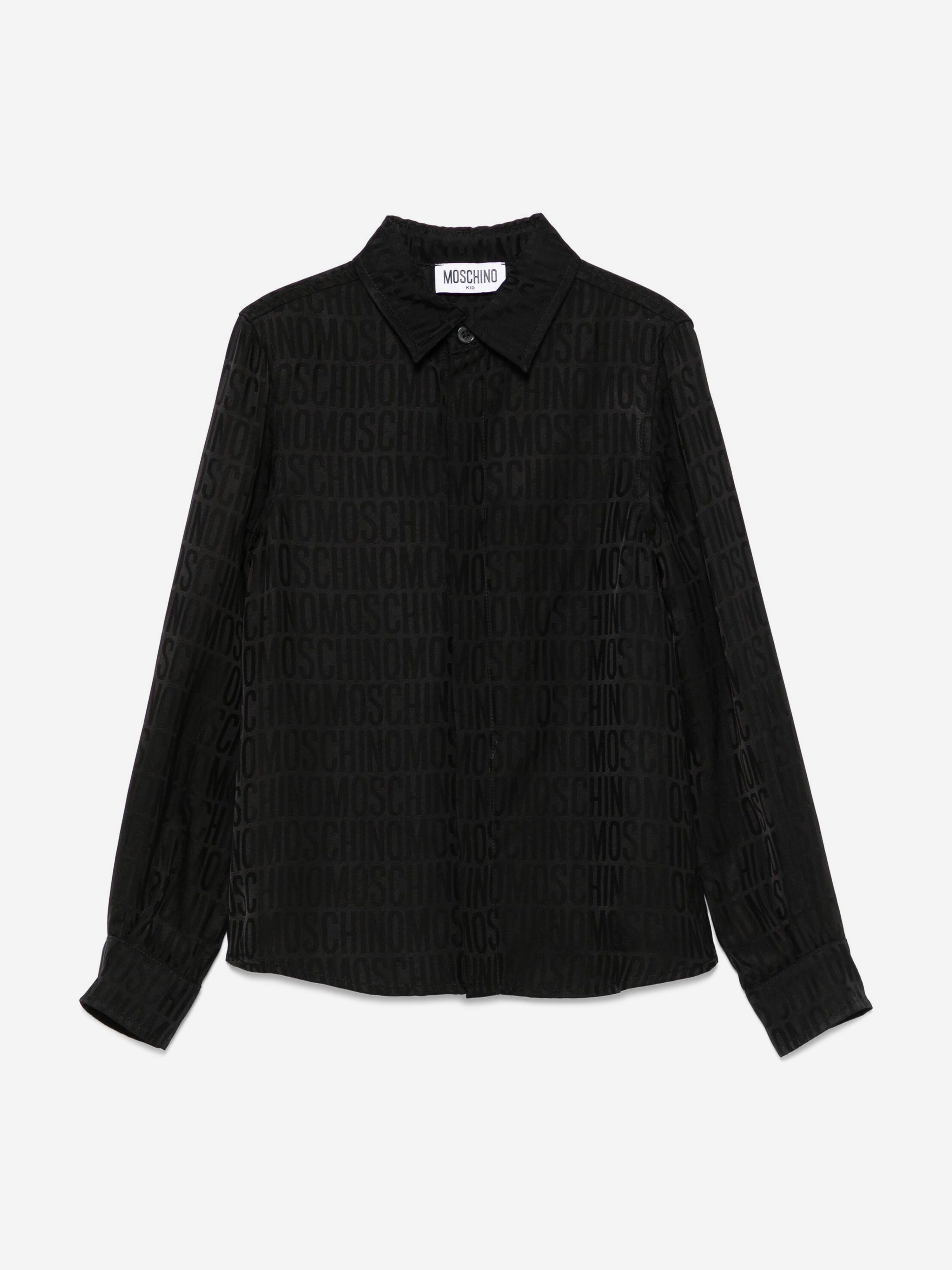 Boys All Over Logo Shirt in Black