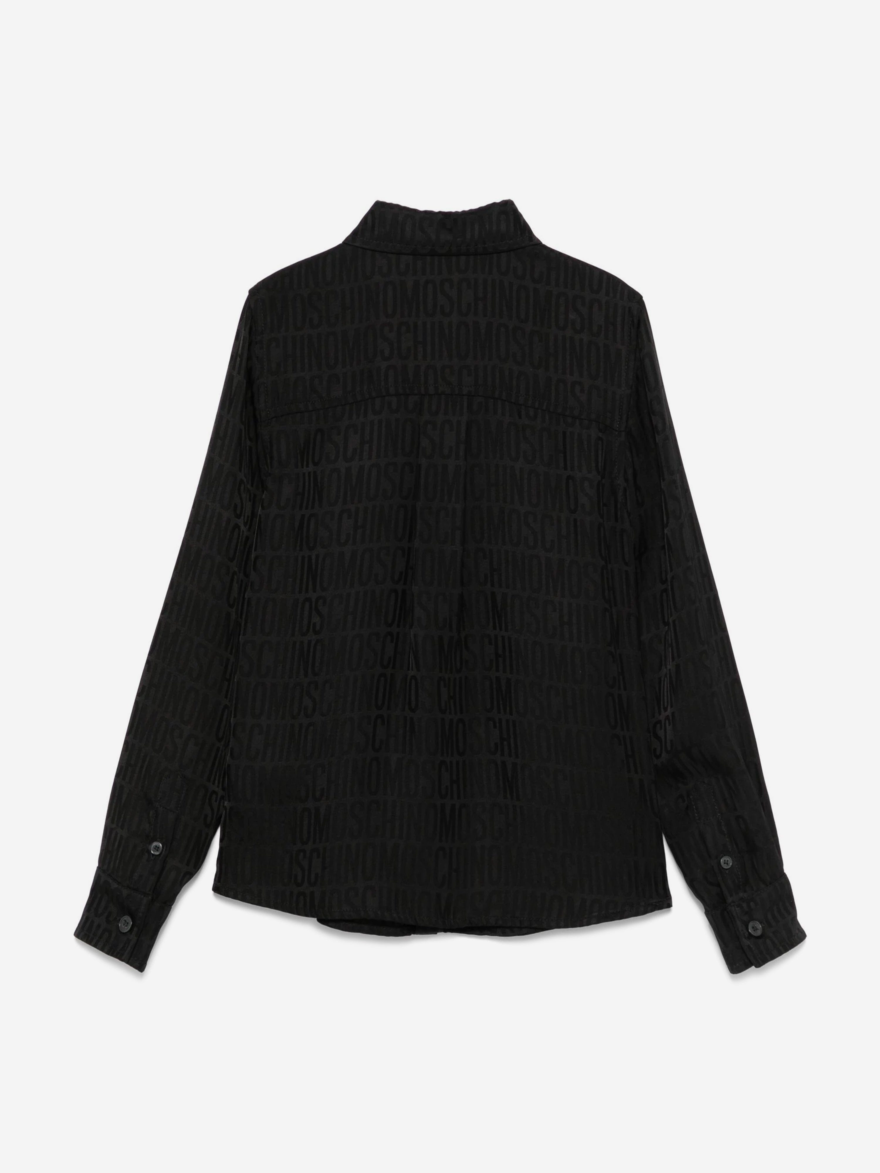Boys All Over Logo Shirt in Black