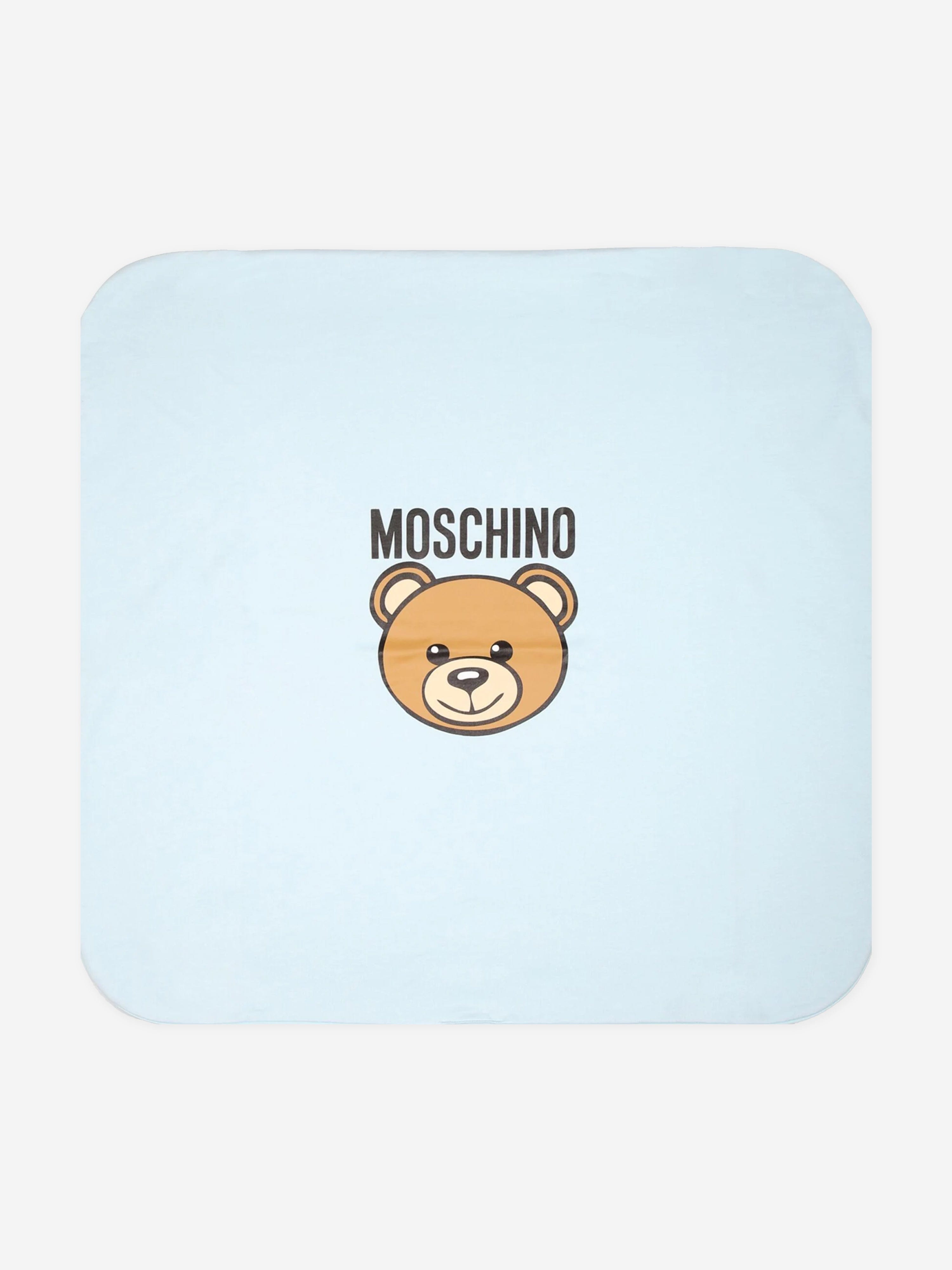 Baby Boys Bear Logo Blanket in Blue