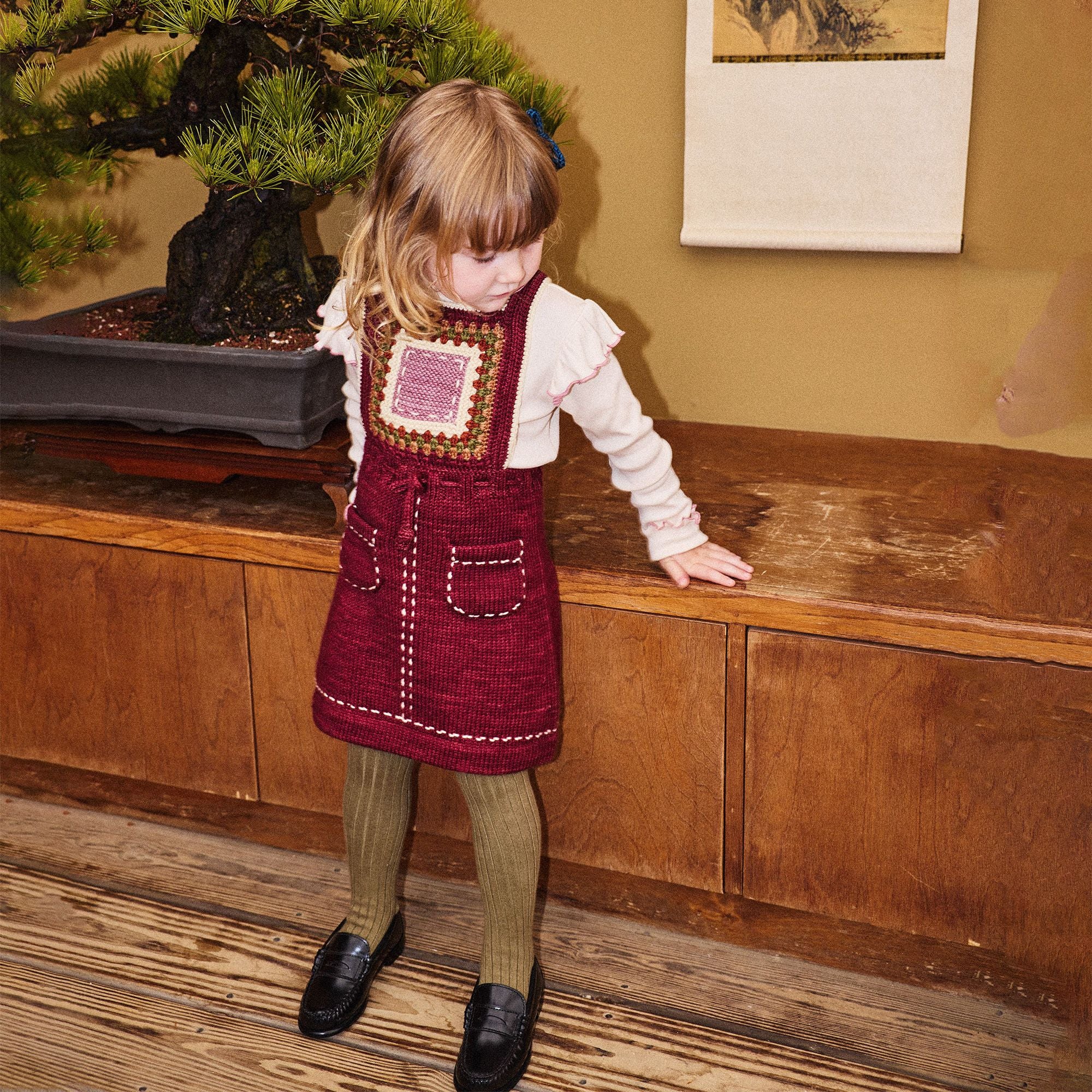 Girls Red Wool Dress