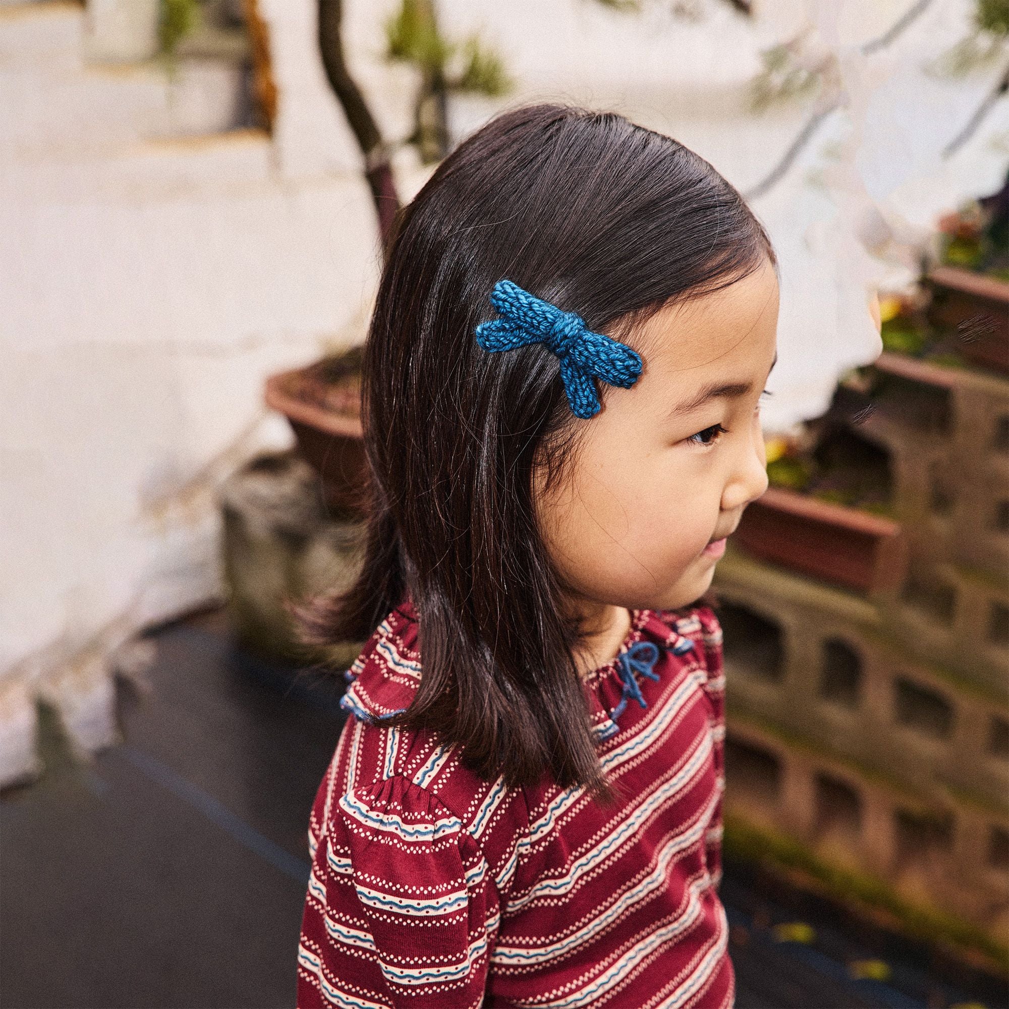 Girls Blue Bow Hair Clips