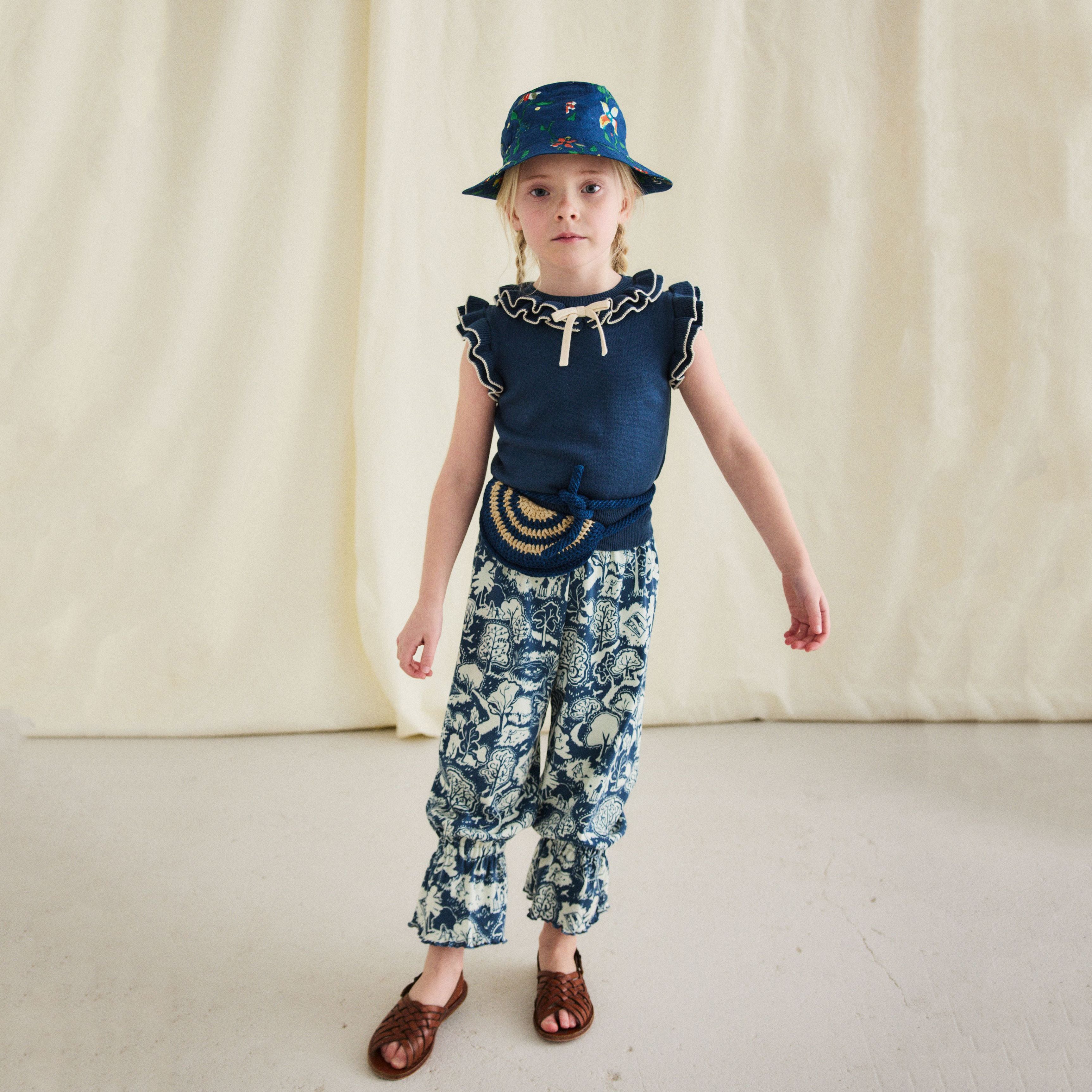 Boys & Girls Navy Crochet Half Moon Belt Bag