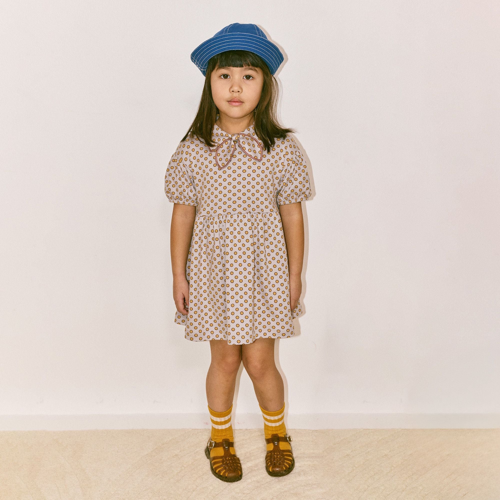 Girls Light Purple Dots Cotton Dress