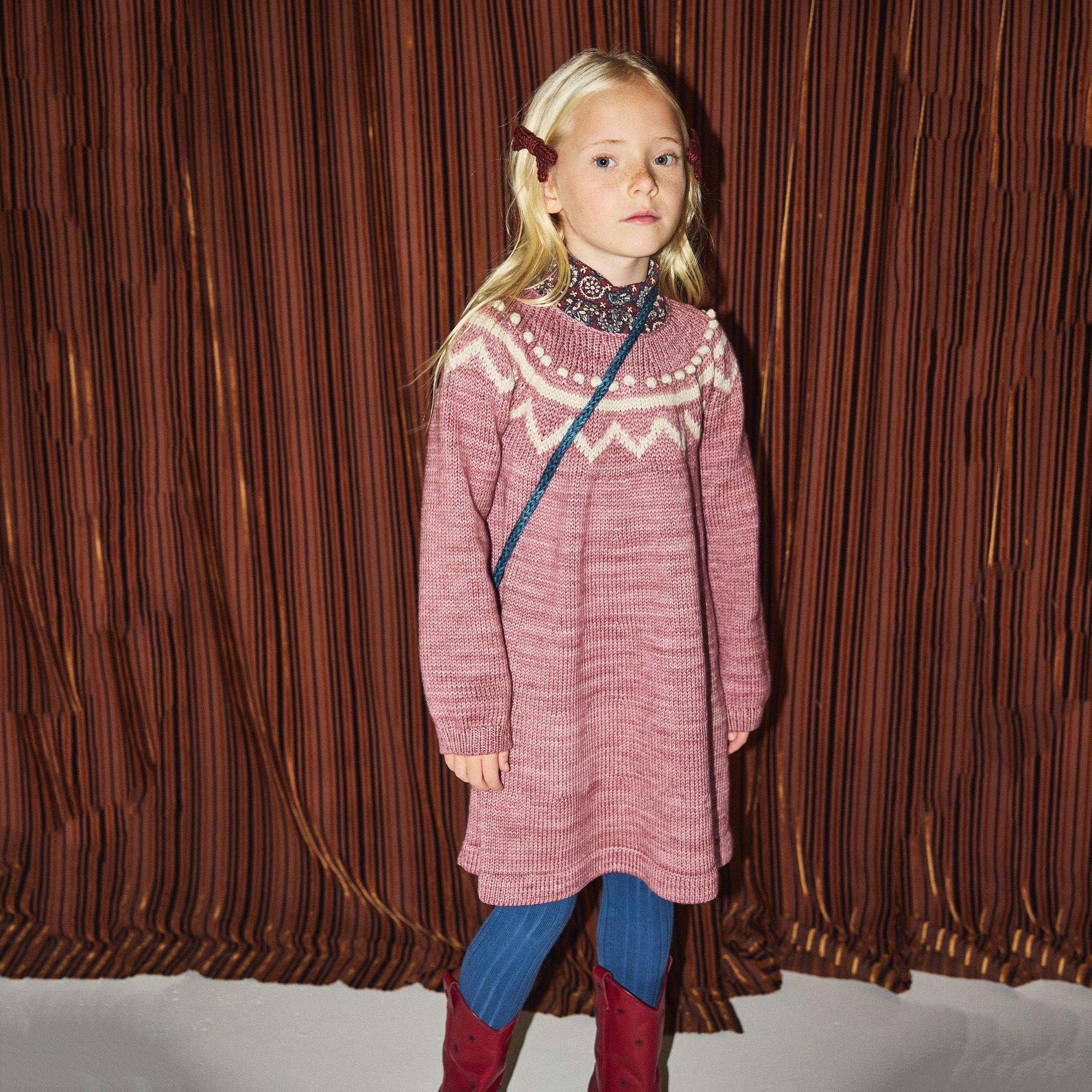 Girls Pink Wool Dress