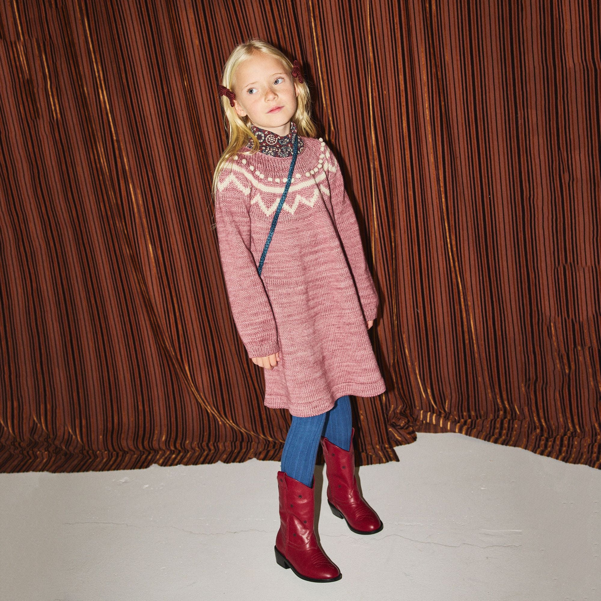 Girls Pink Wool Dress