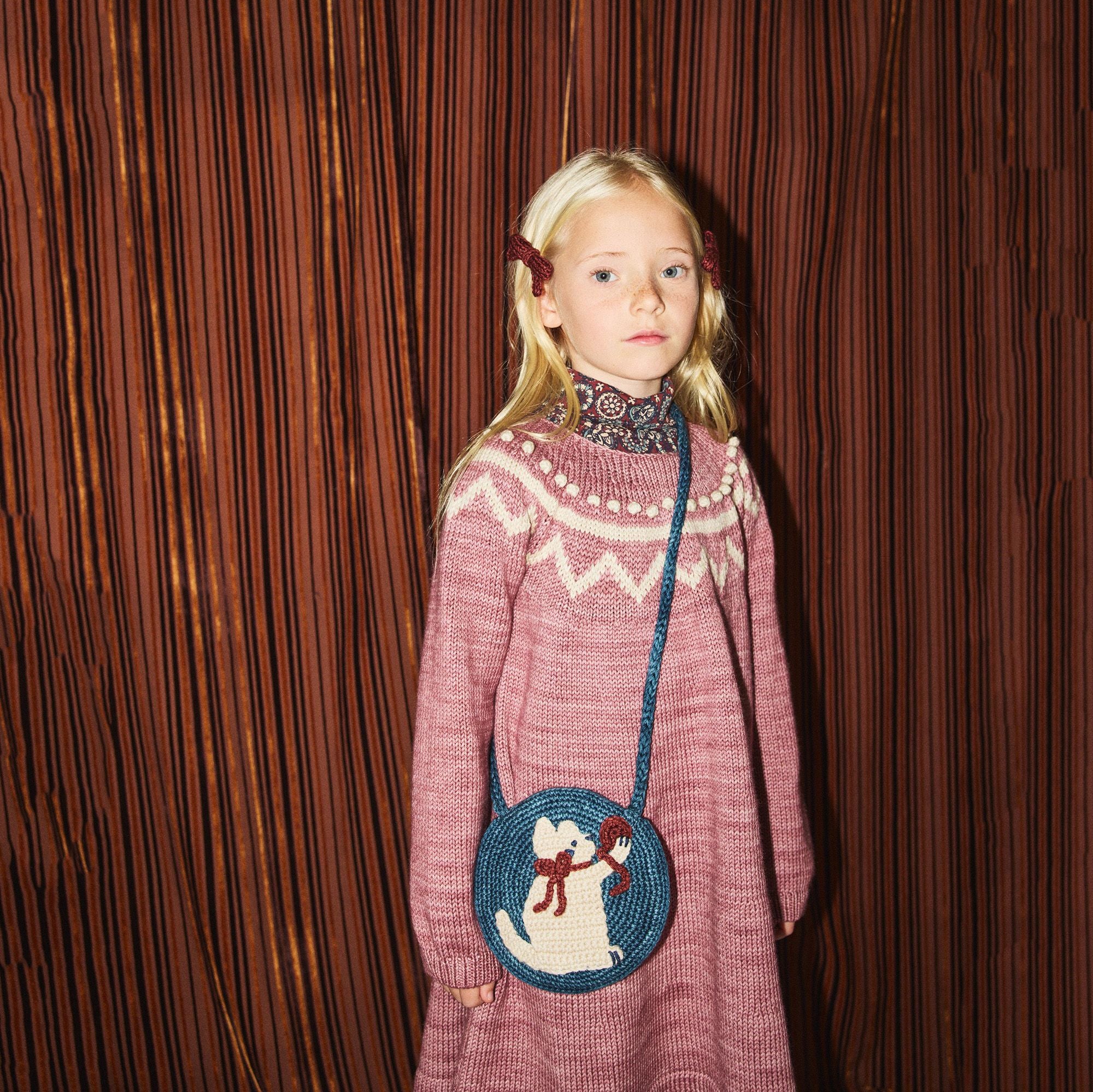 Girls Pink Wool Dress