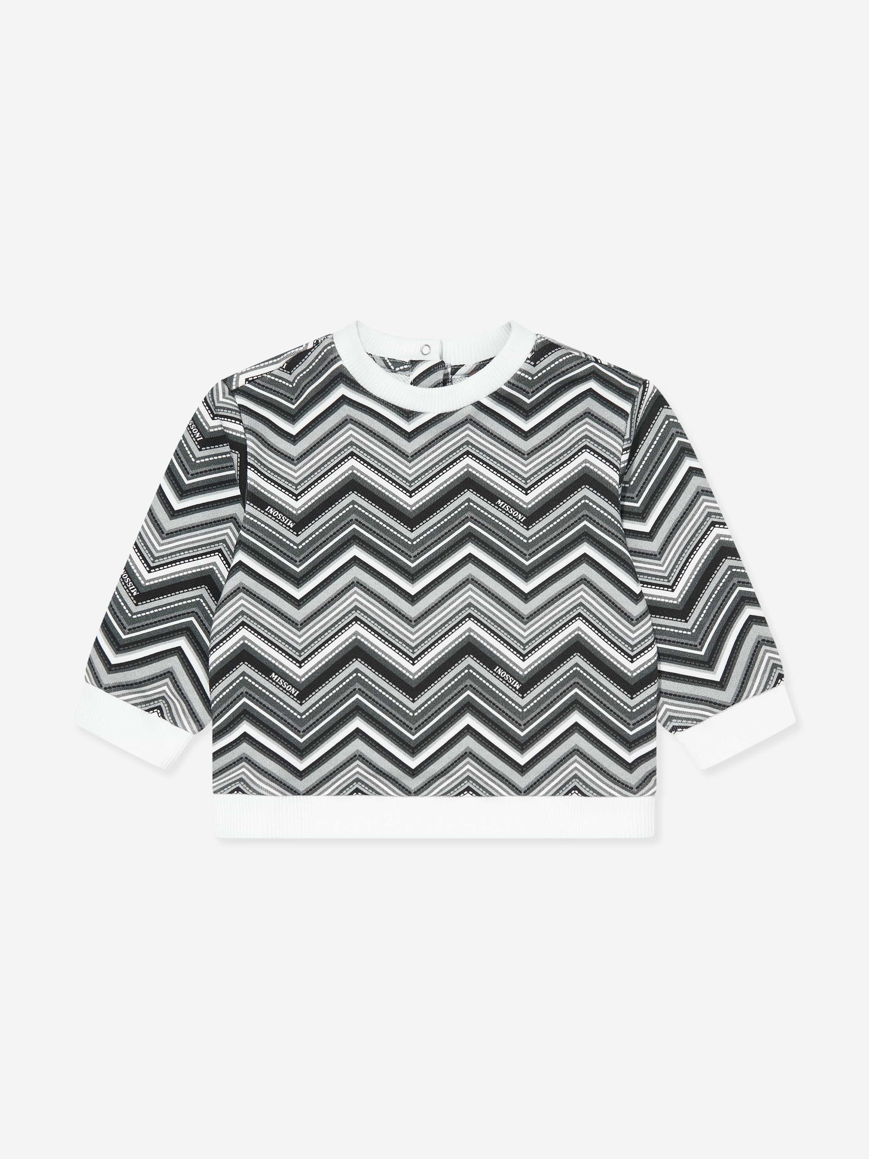 Baby Boys Zigzag Sweatshirt in Black
