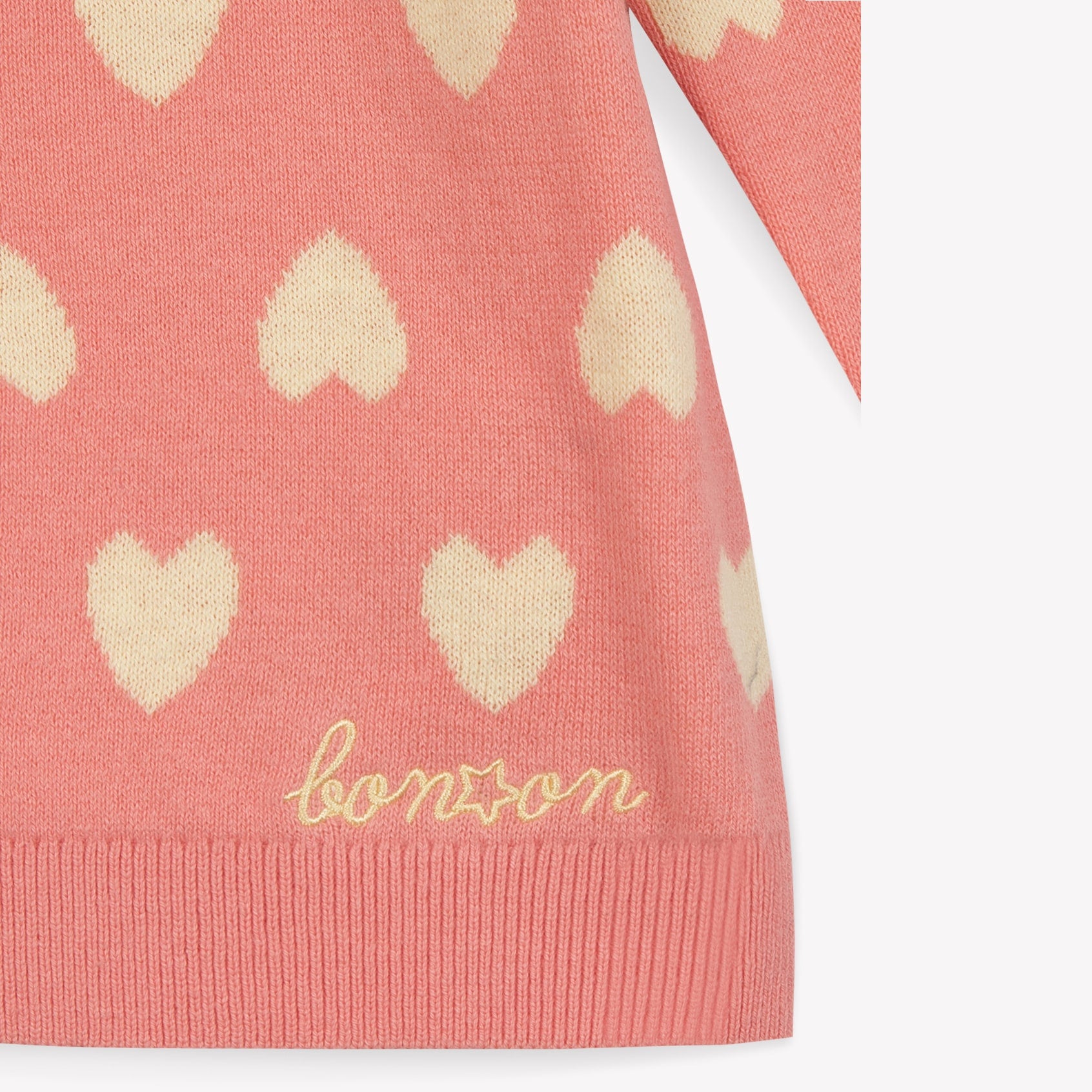 Girls Pink Heart Cotton Cardigan