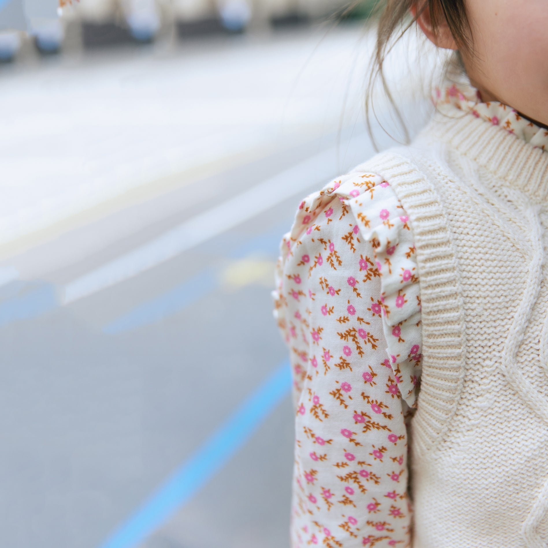 Girls White Knit Vest