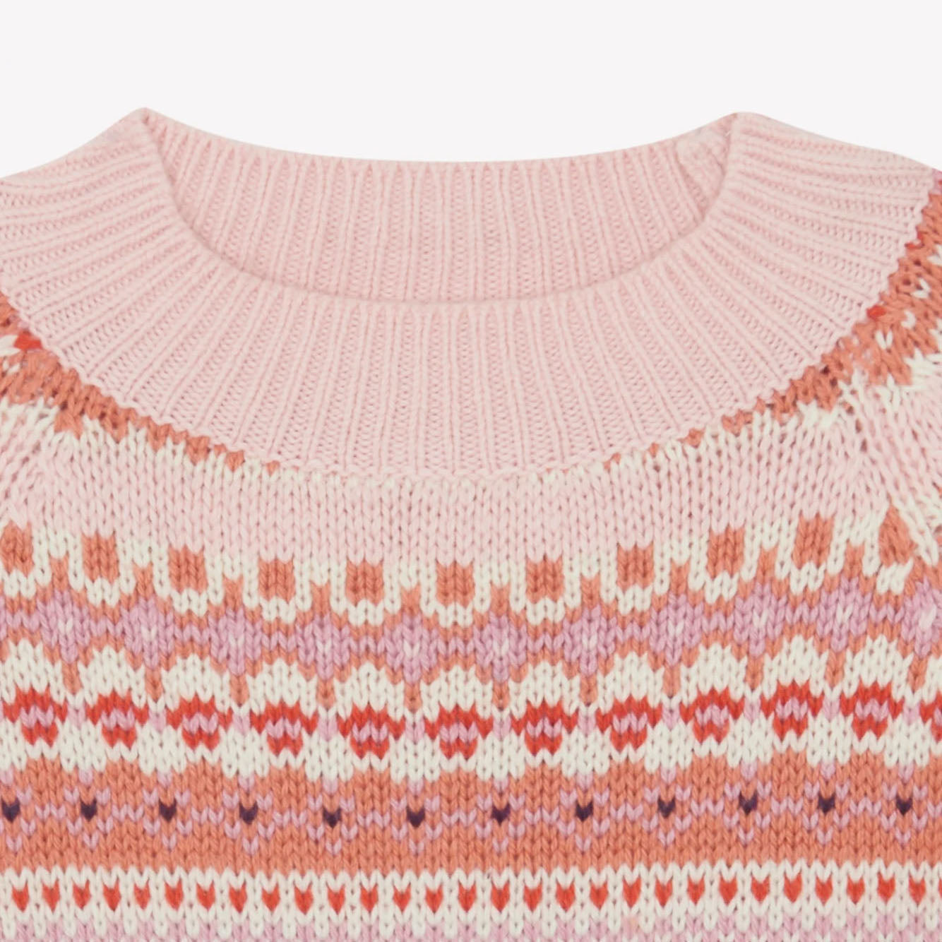 Girls Pink Jacquard Sweater